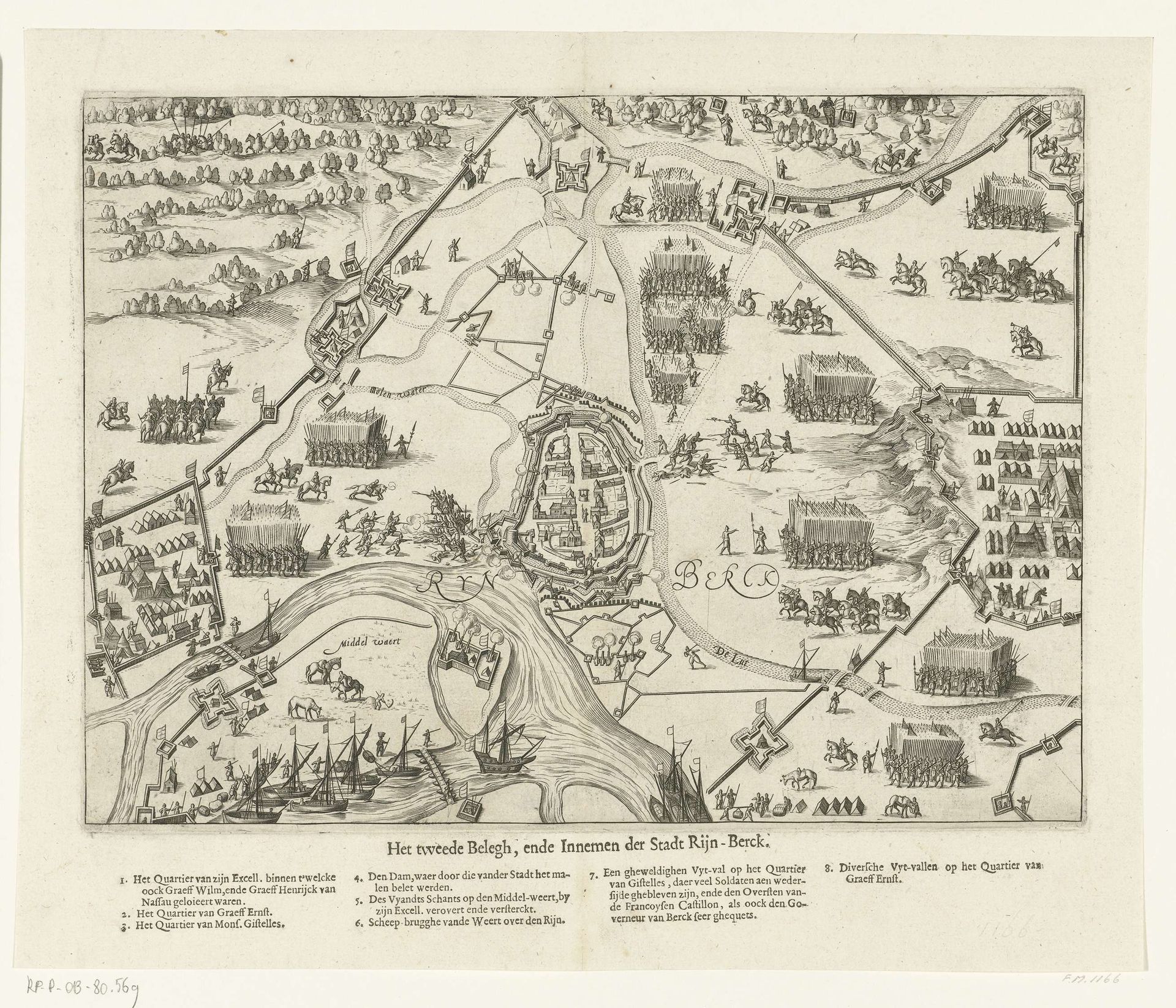 Beleg en inname van Rheinberg door Maurits, 1601 by Bartholomeus Willemsz. Dolendo