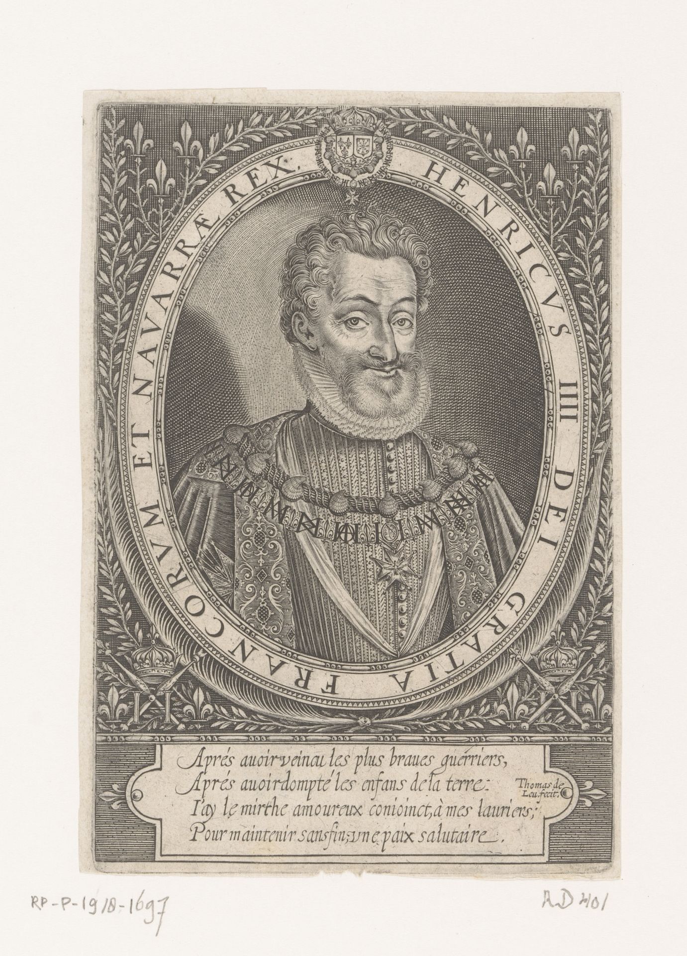 Portret van Hendrik IV, koning van Frankrijk en Navarra by Thomas de Leu