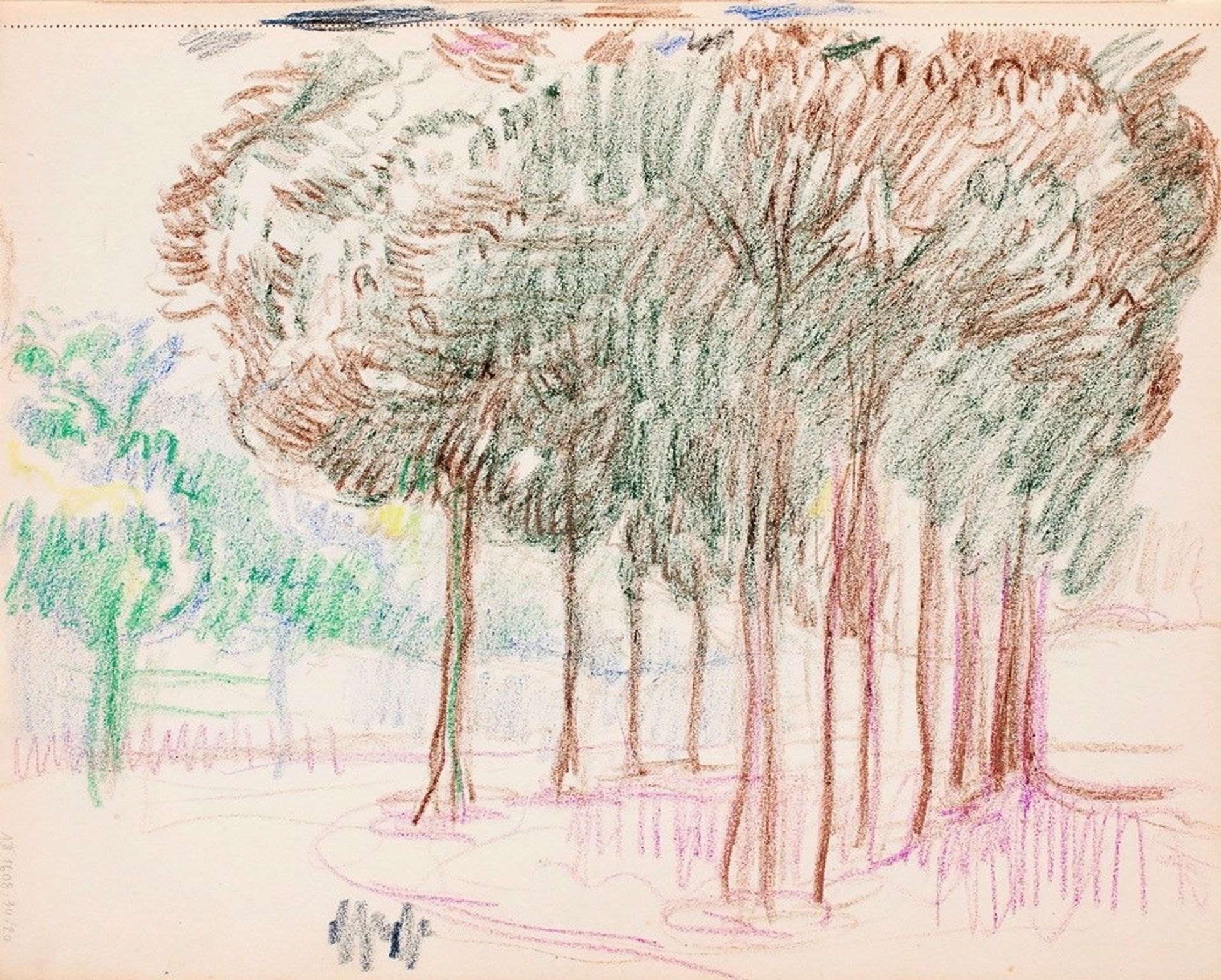 Maisema, puita by Magnus Enckell