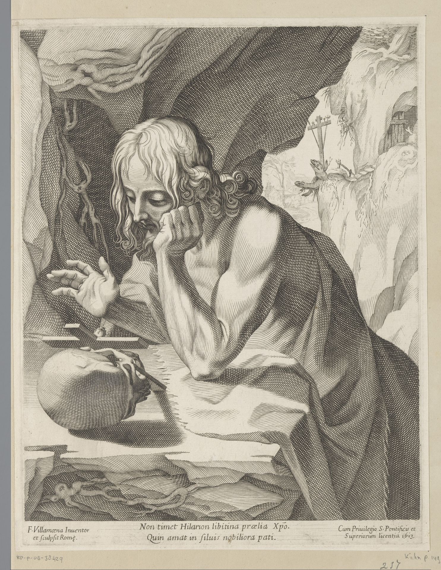 Heilige Hilarion by Francesco Villamena