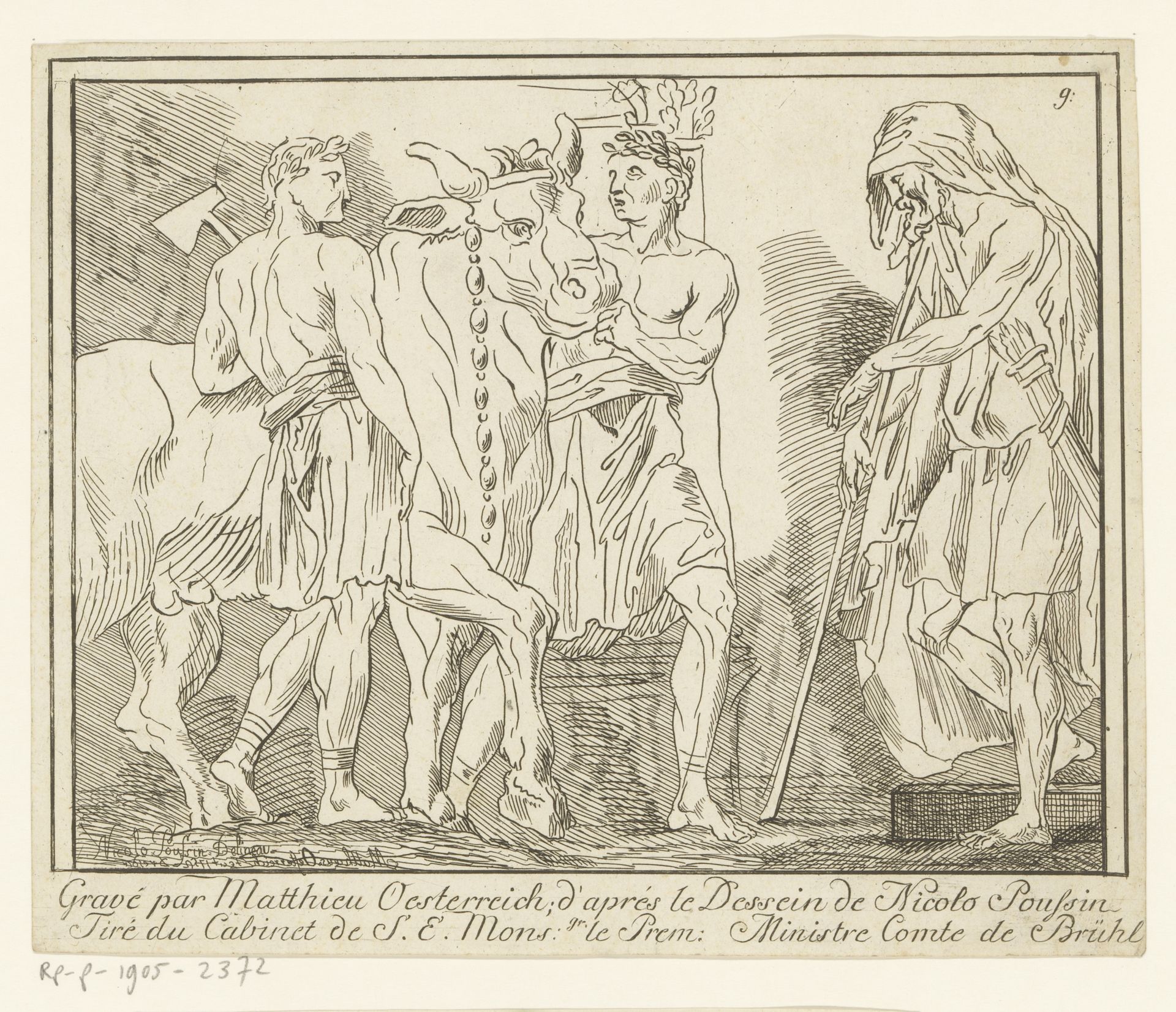 Hercules en de stier van Kreta by Matthias Oesterreich