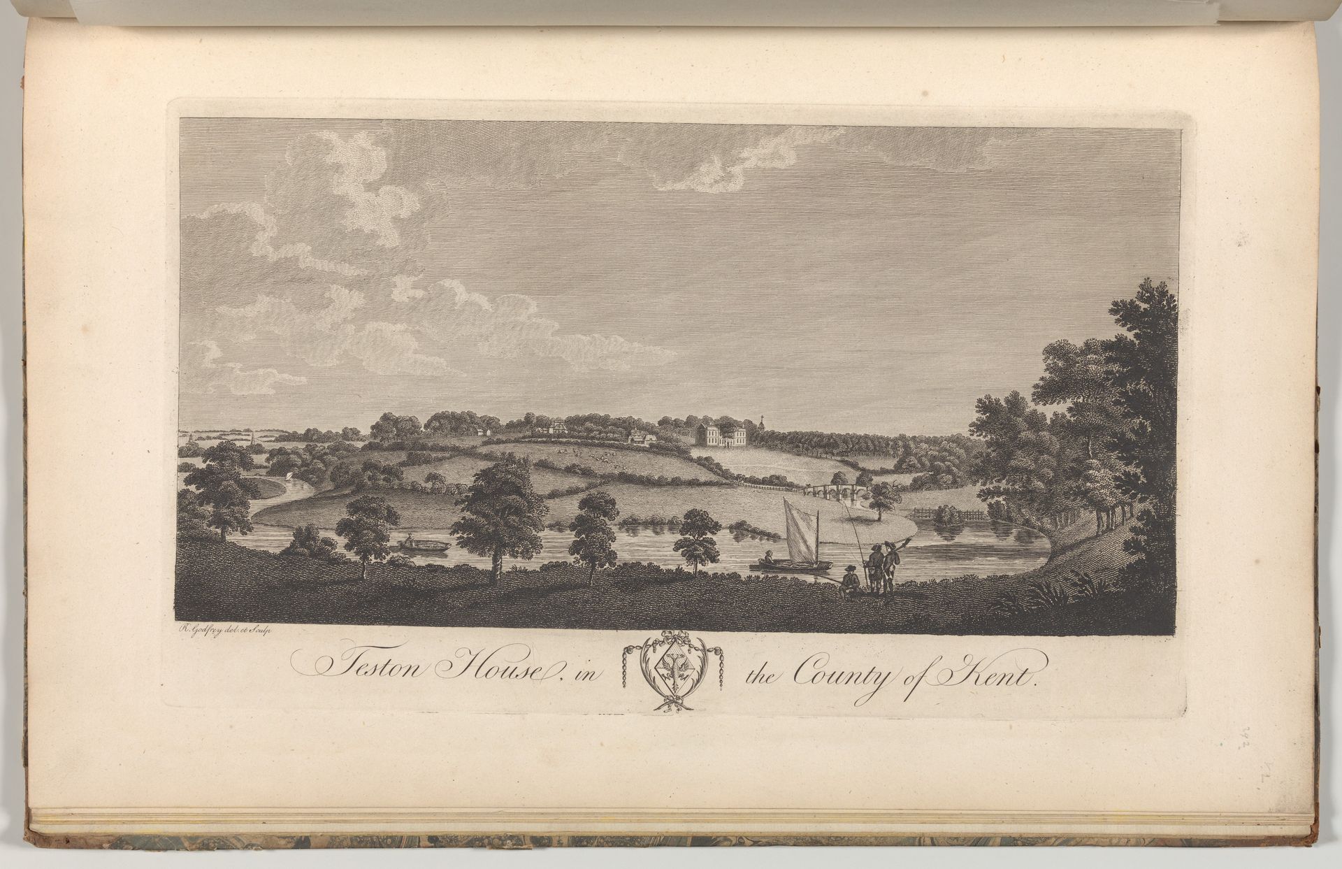Teston House in the County of Kent, from Edward Hasted's, The History and Topographical Survey of the County of Kent, vols. 1-3 by Richard Bernard Godfrey