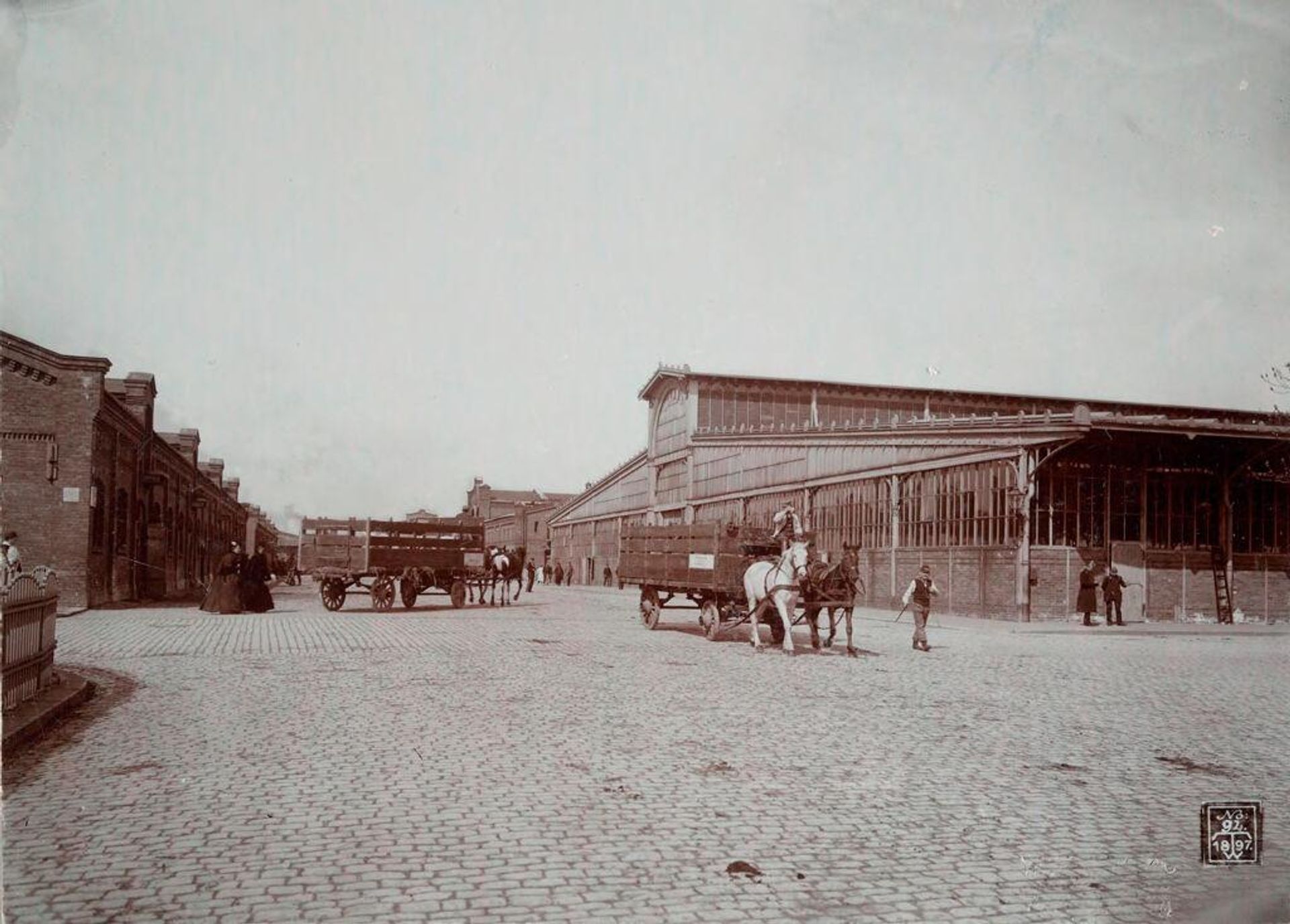 Health, General: Germany. Berlin. Municipal Slaughter House: Municipal Slaughter-House: Berlin: Municipal Slaughter-House: Berlin.: Cattle Sheds: Exterior. by Waldemar Titzenthaler