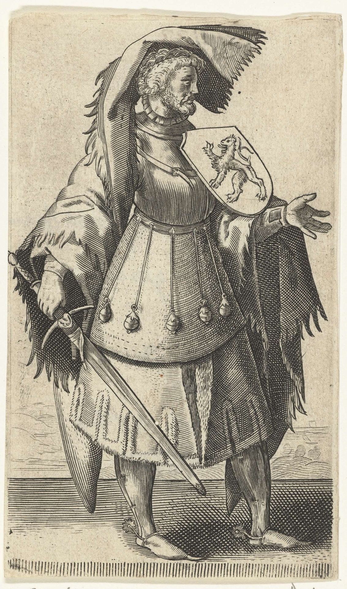 Portret van Dirk VI, graaf van Holland by Adriaen Matham