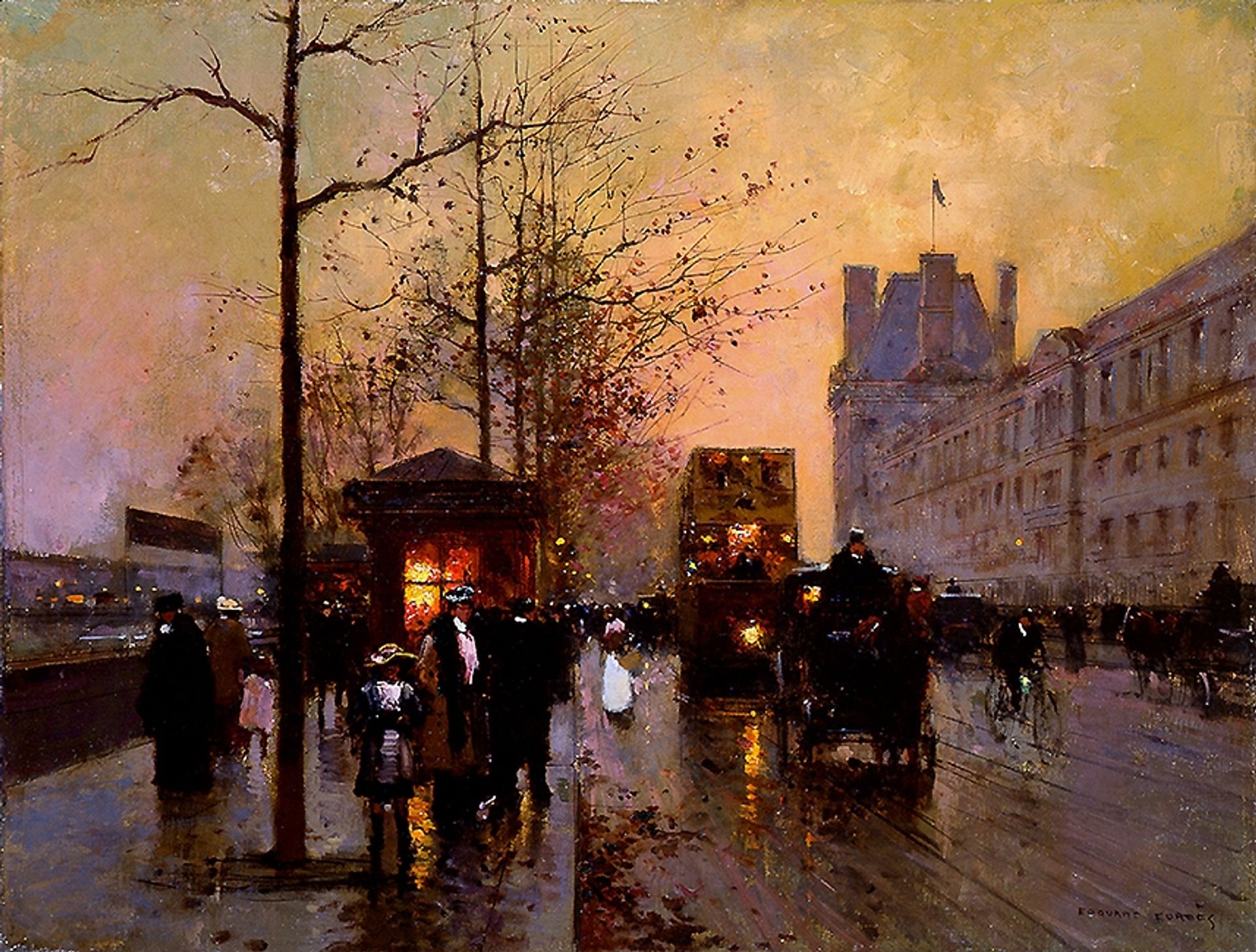 Quay du Louvre by Edouard Cortes