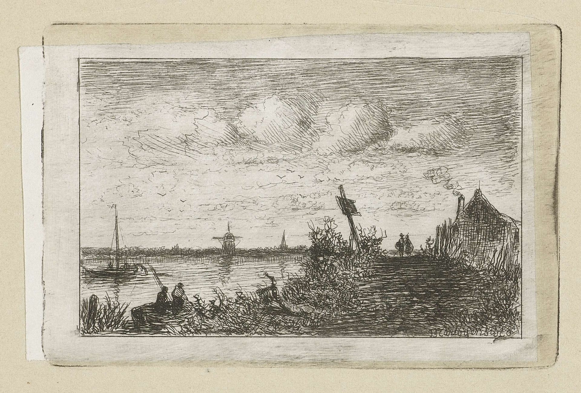 Weg langs een rivier by Joseph Hartogensis
