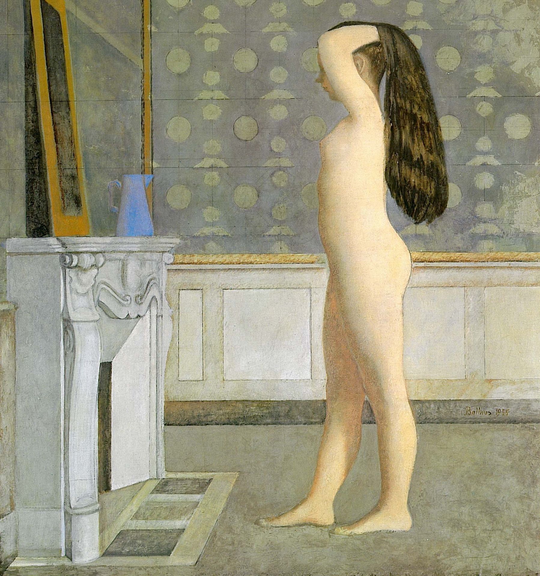Figure in Front of a Mantel by Balthus