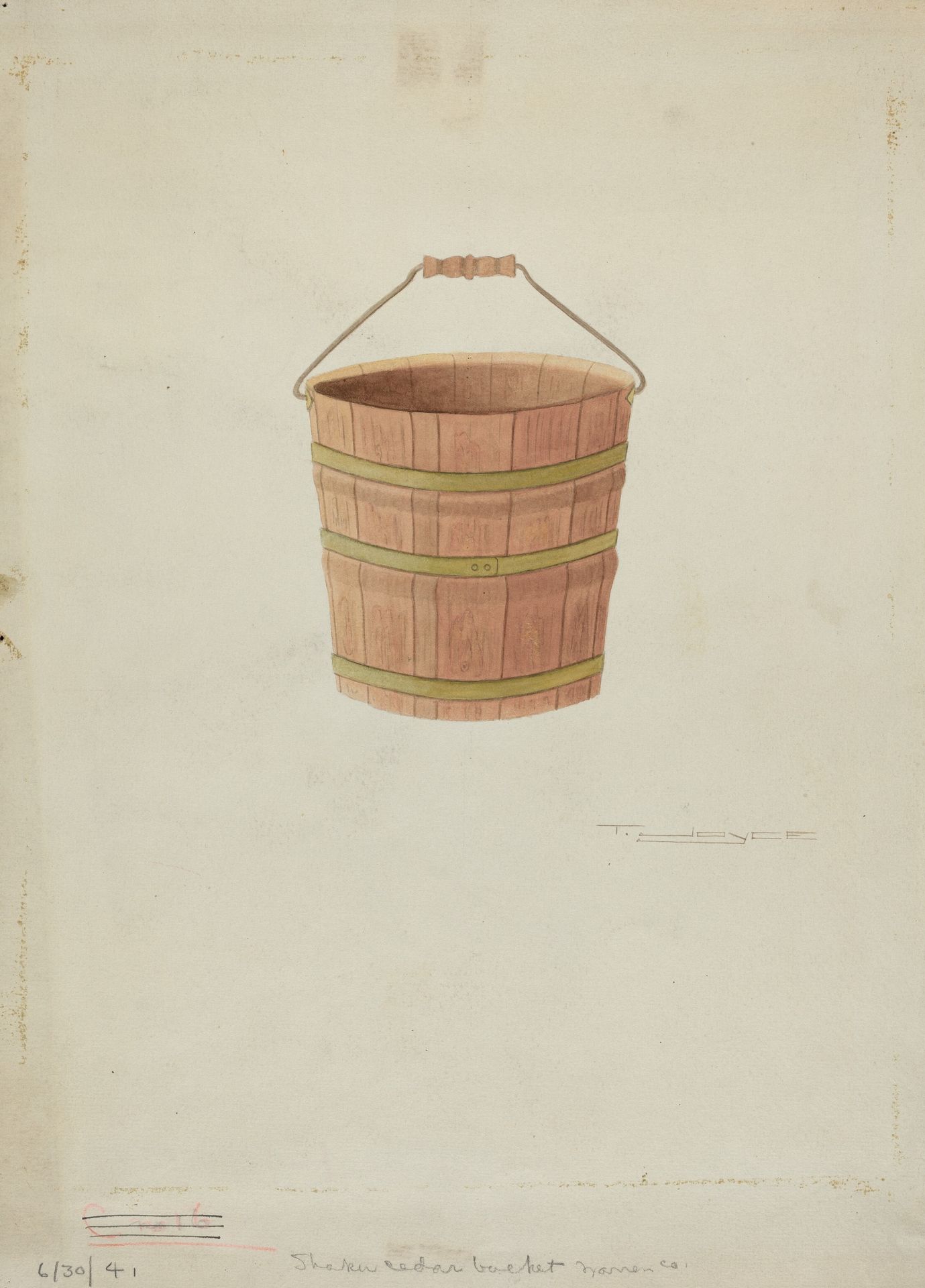 Shaker Cedar Bucket by T. Joyce