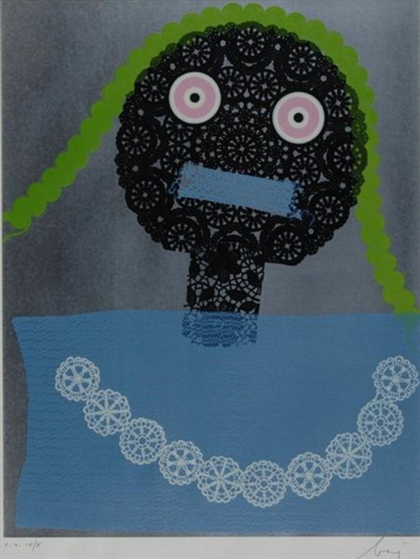 Doily Girl by Enrico Baj