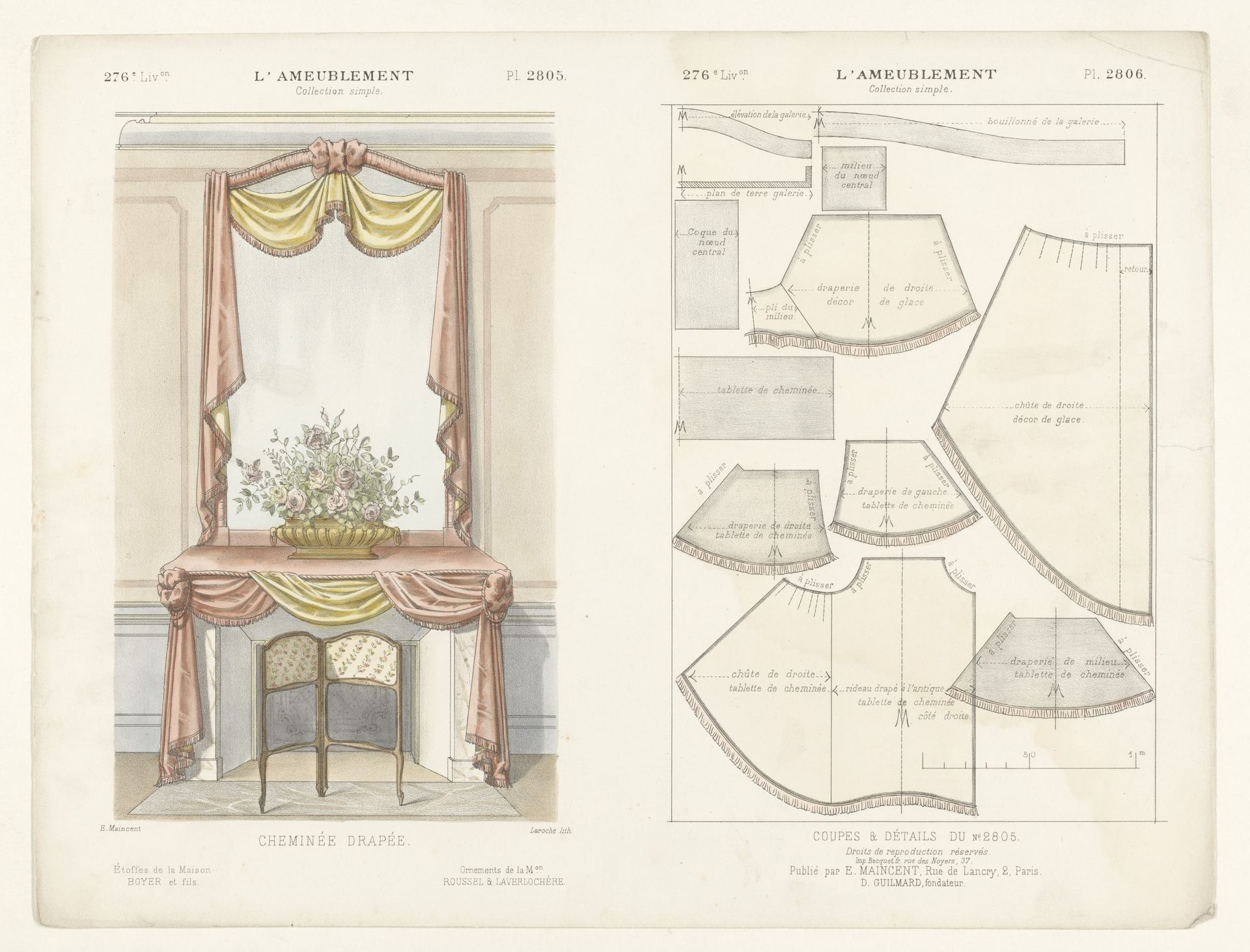 Schouw met draperieën by Léon Laroche