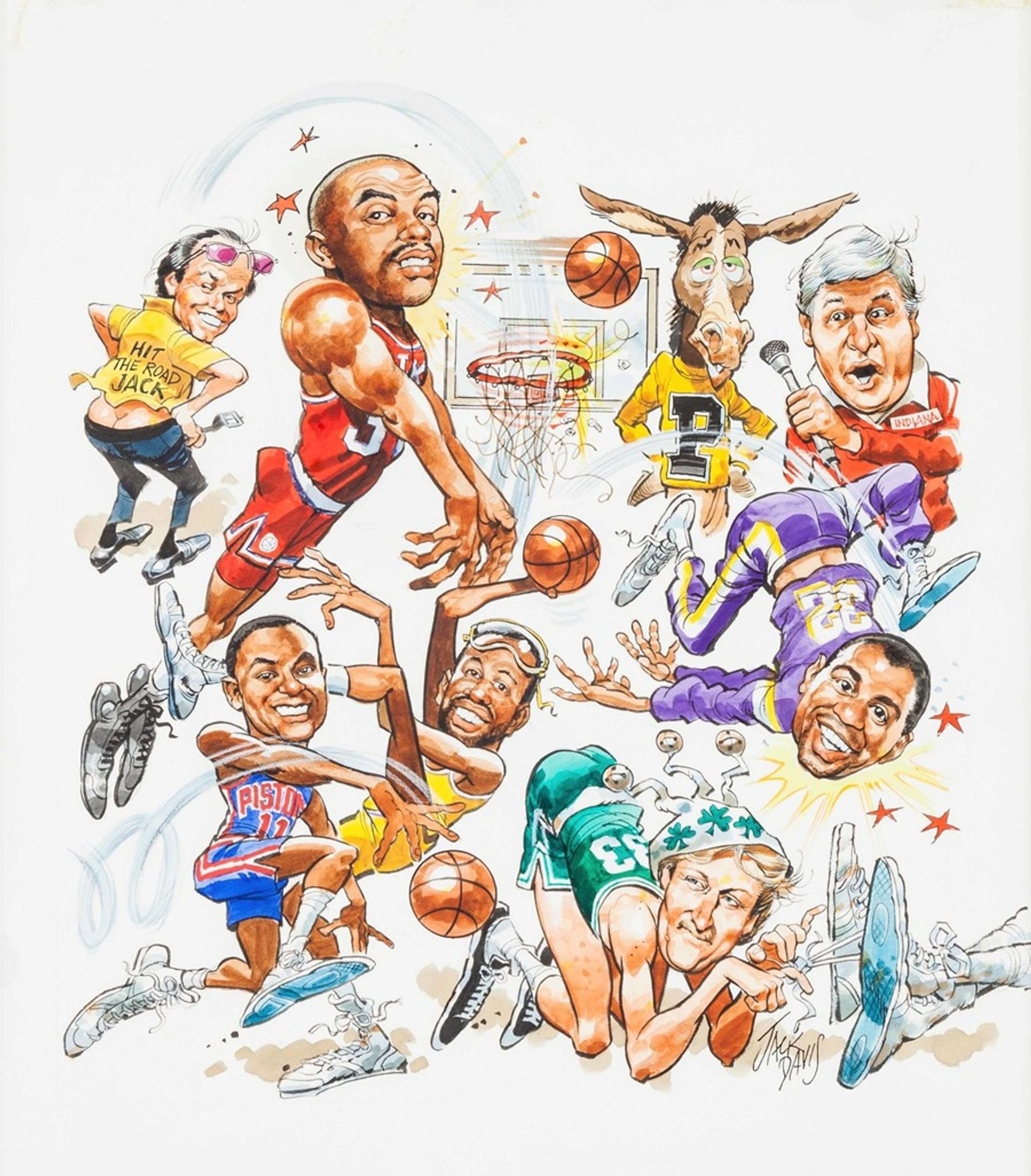 Basketball Superstars by Jack Davis