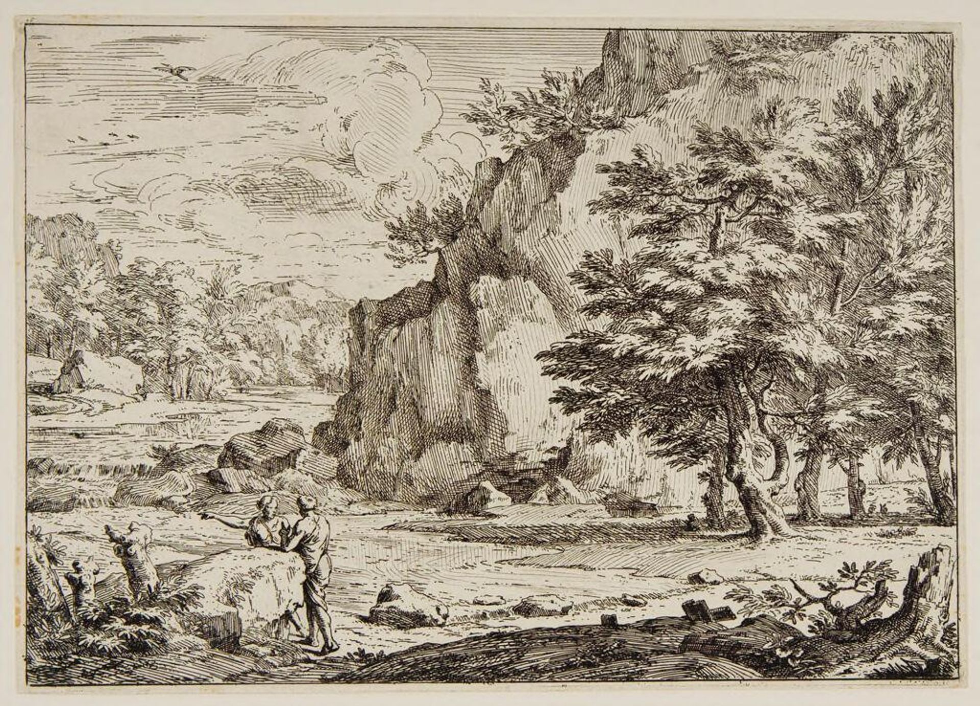 Landscape with a High Rock by Abraham Genoels