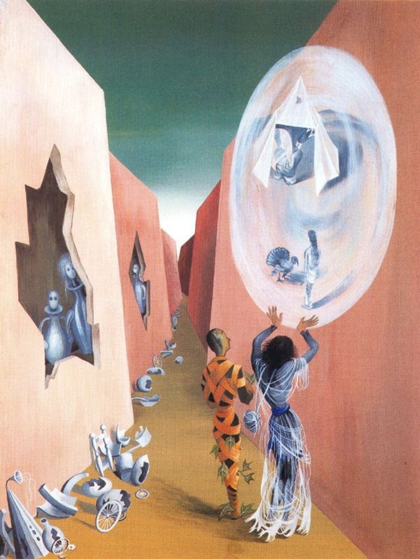 Gypsy and harlequin by Remedios Varo