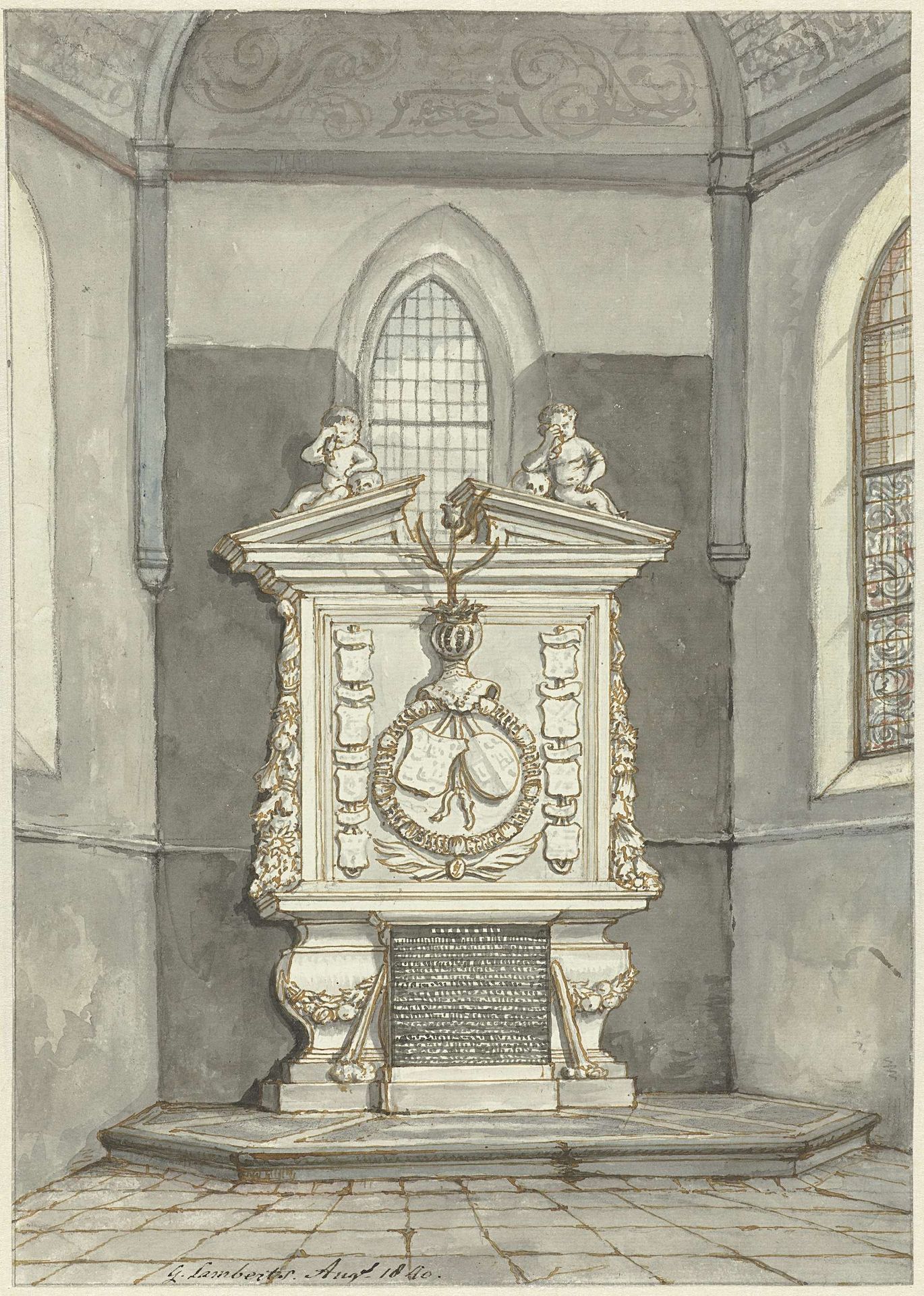 Grafstede van Adriaen Pauw in Nederlands Hervormde Kerk te Heemstede by Gerrit Lamberts