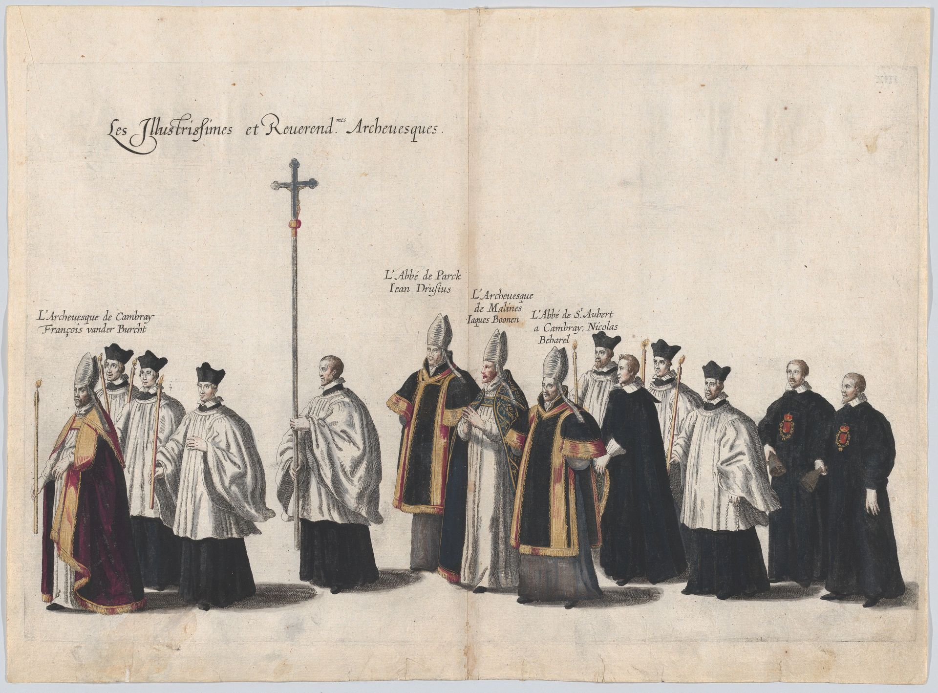 Plate 13: Members of the clergy marching in the funeral procession of Archduke Albert of Austria; from 'Pompa Funebris ... Alberti Pii' by Cornelis Galle I