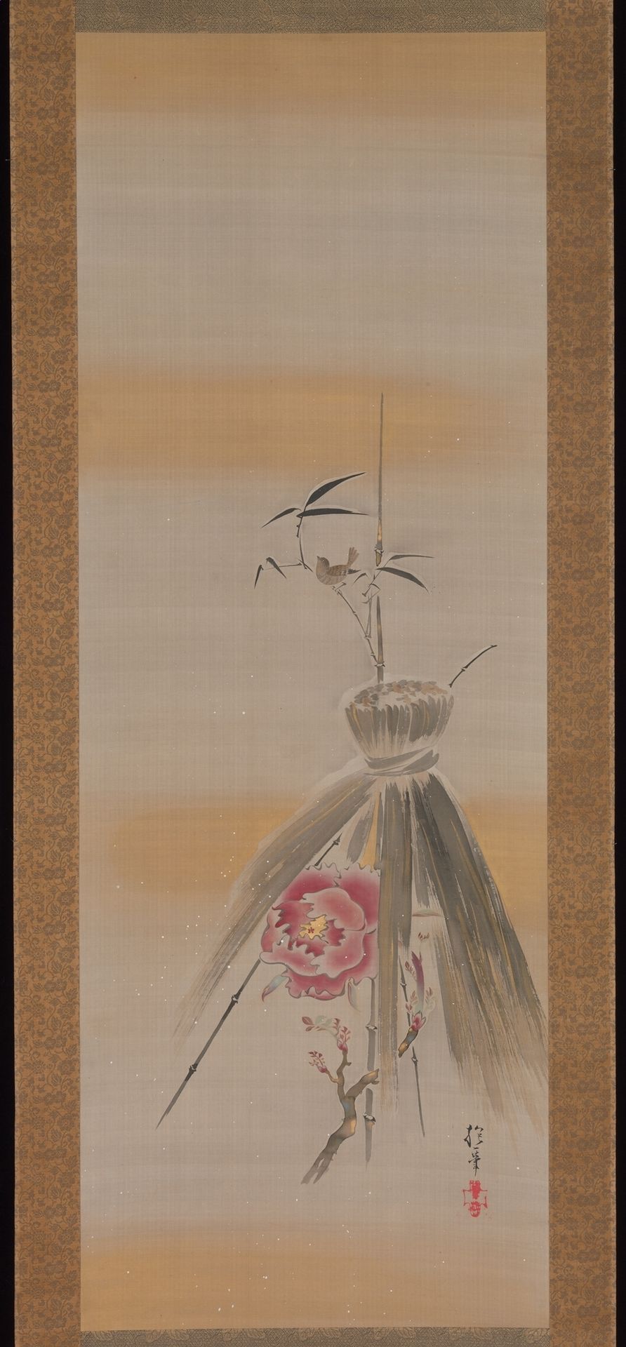 Peony Sheltered by Rice Straw by Sakai Hōitsu