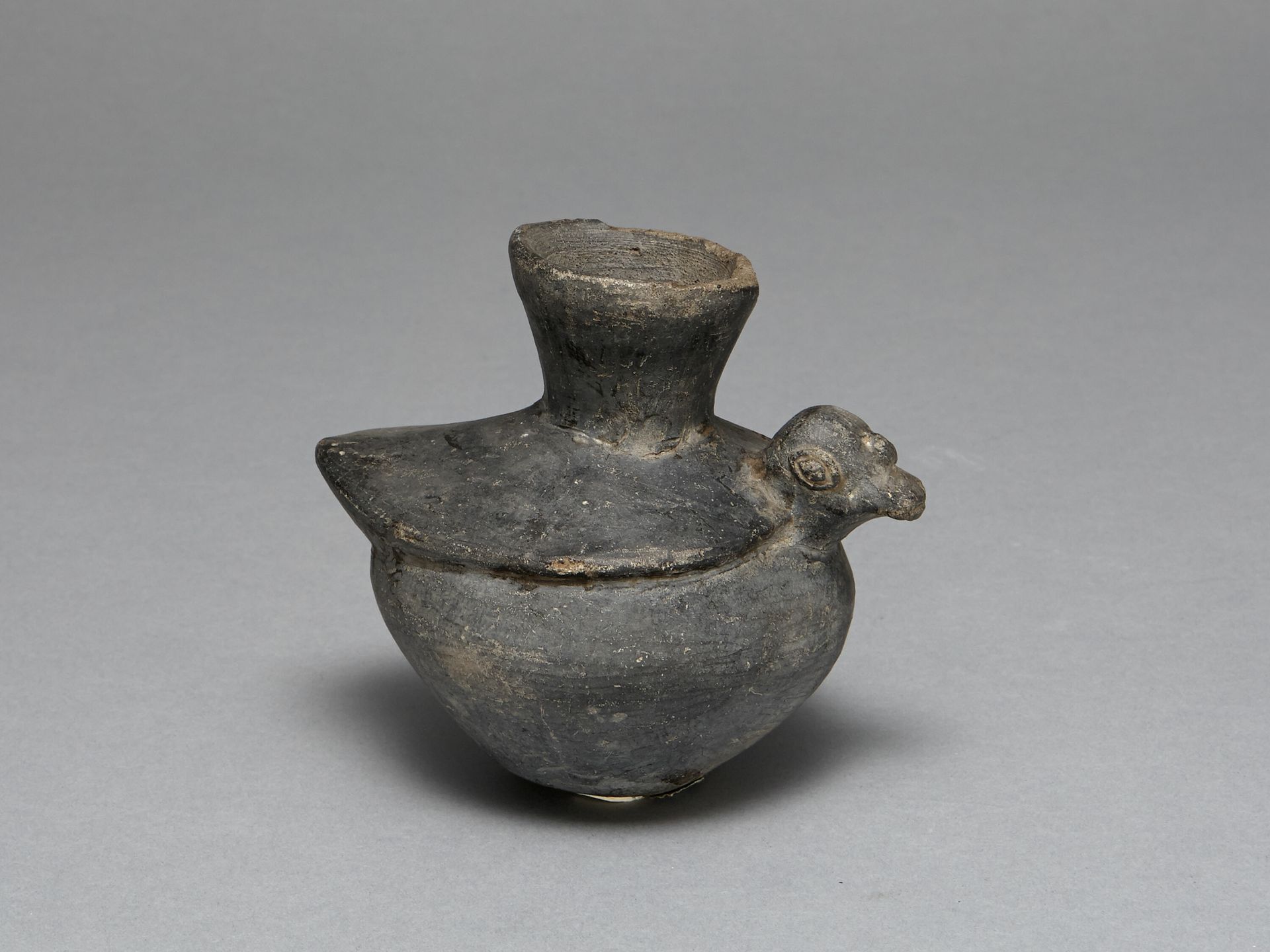 Blackware Jar in the Form of a Bird by Chimú