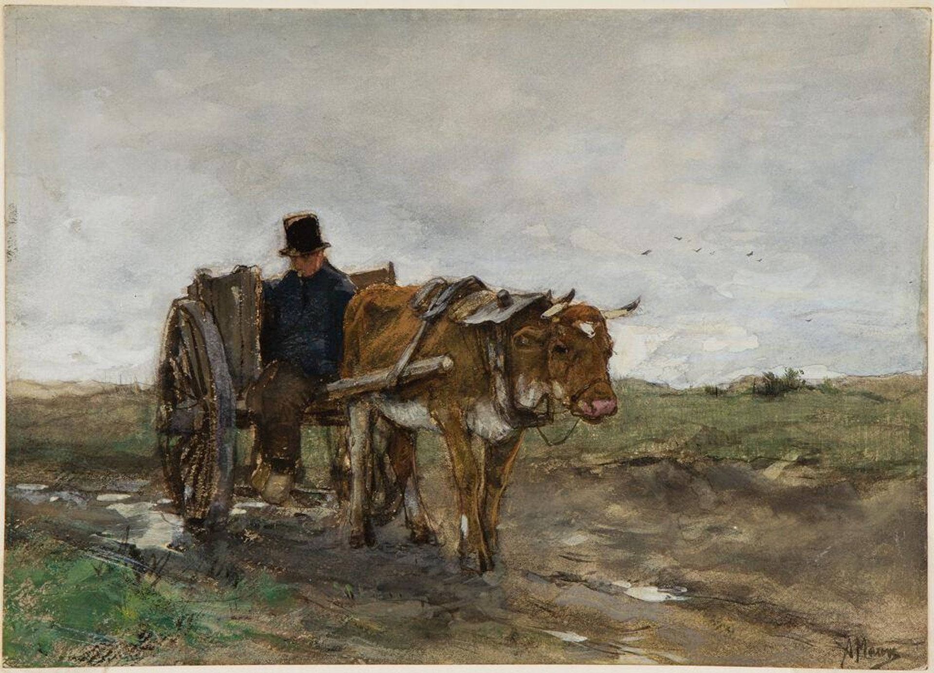 The Oxcart by Anton Mauve