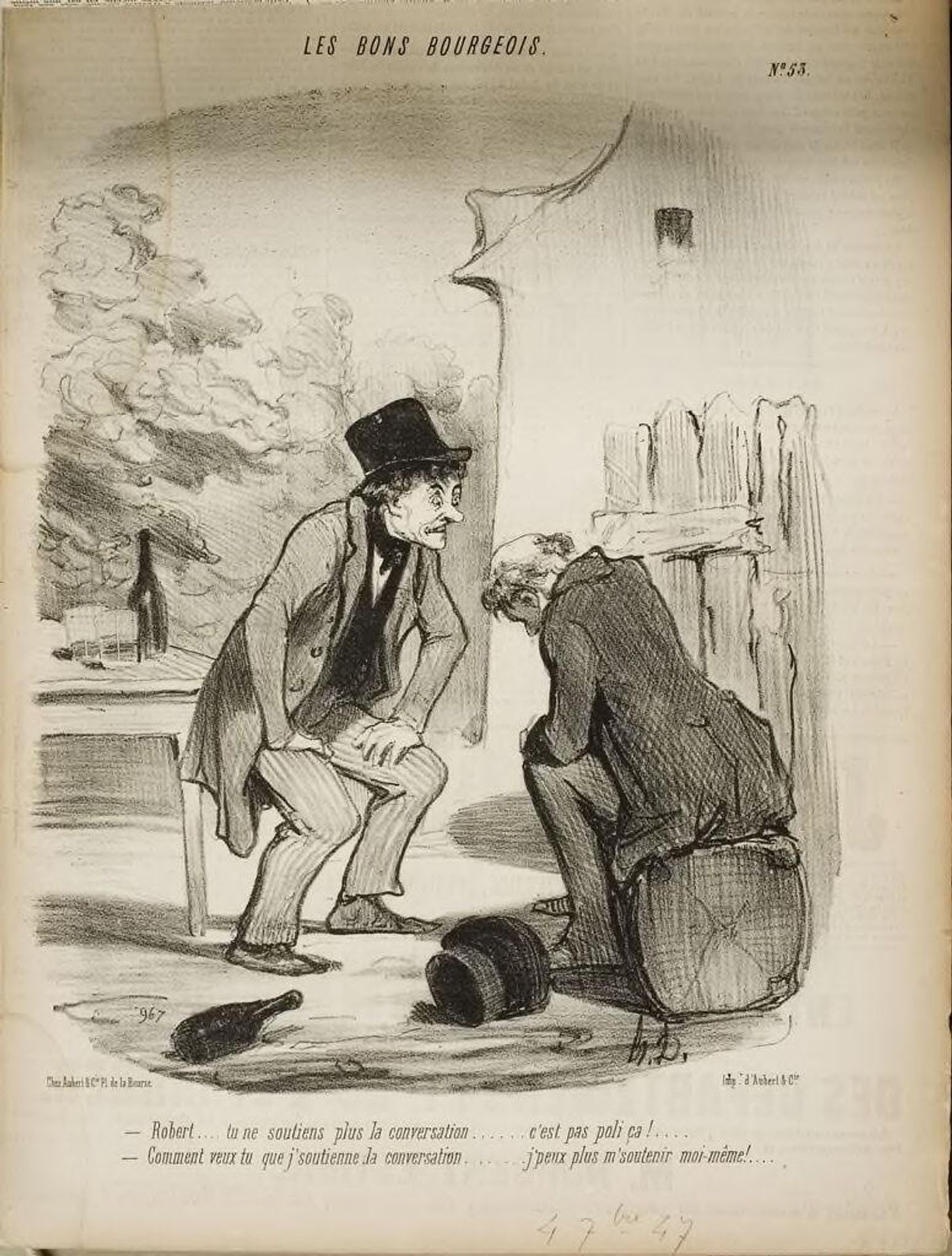 "Robert... you're no longer holding up your end of the conversation..." by Honoré Daumier
