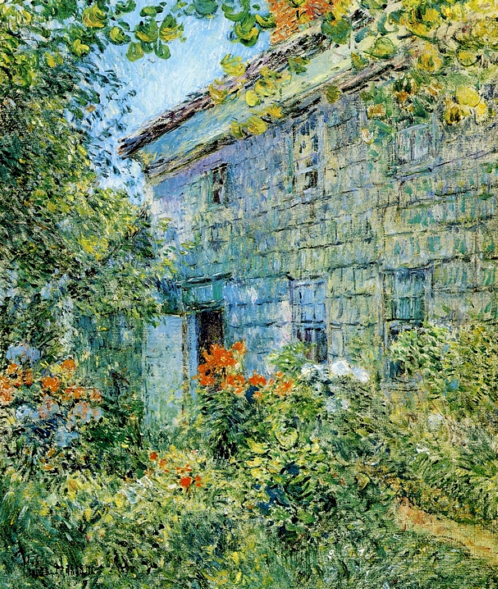 Old House and Garden, East Hampton by Childe Hassam