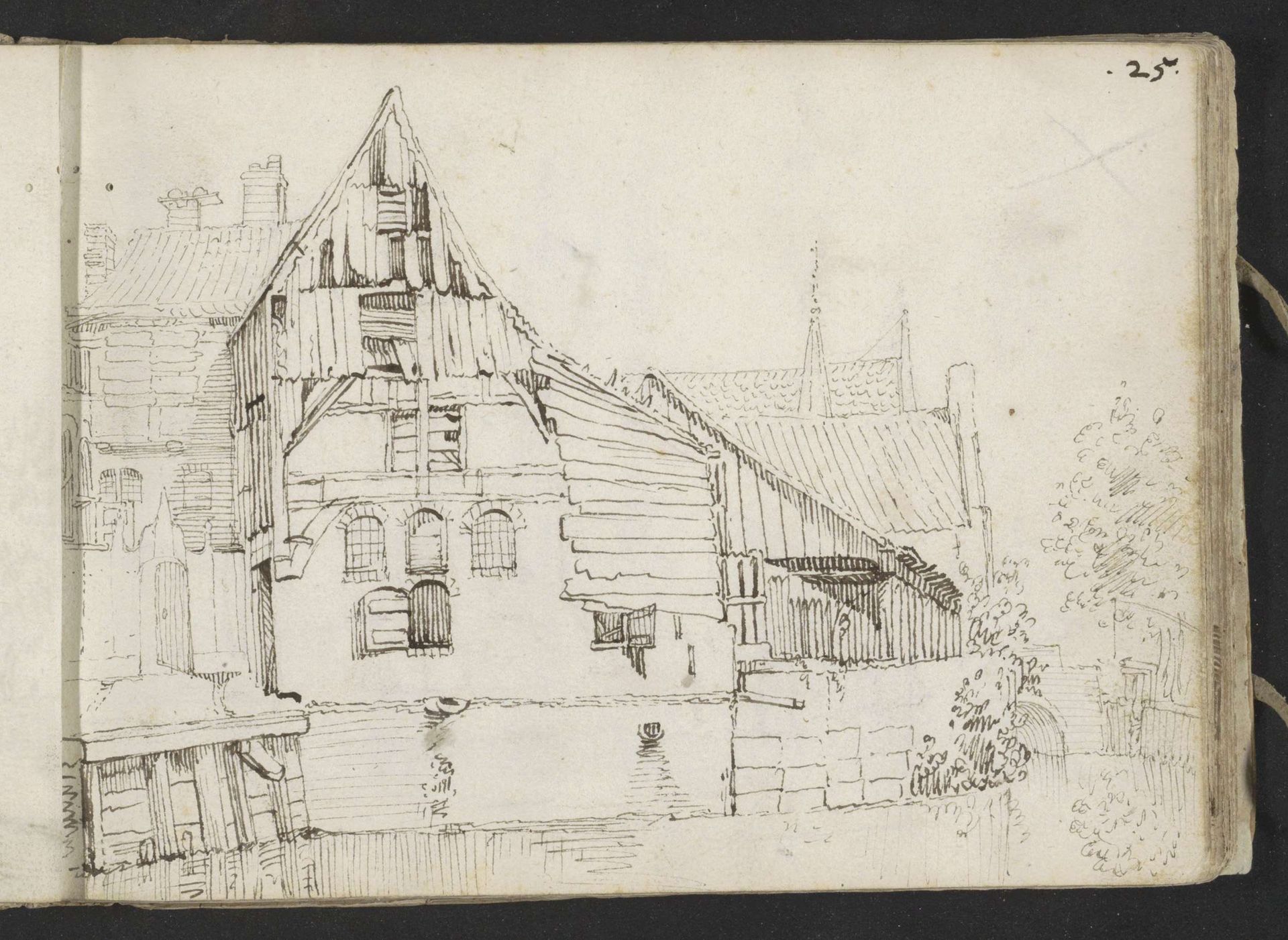 Vervallen woning aan de Grote Aa te Zwolle by Gerard ter (II) Borch