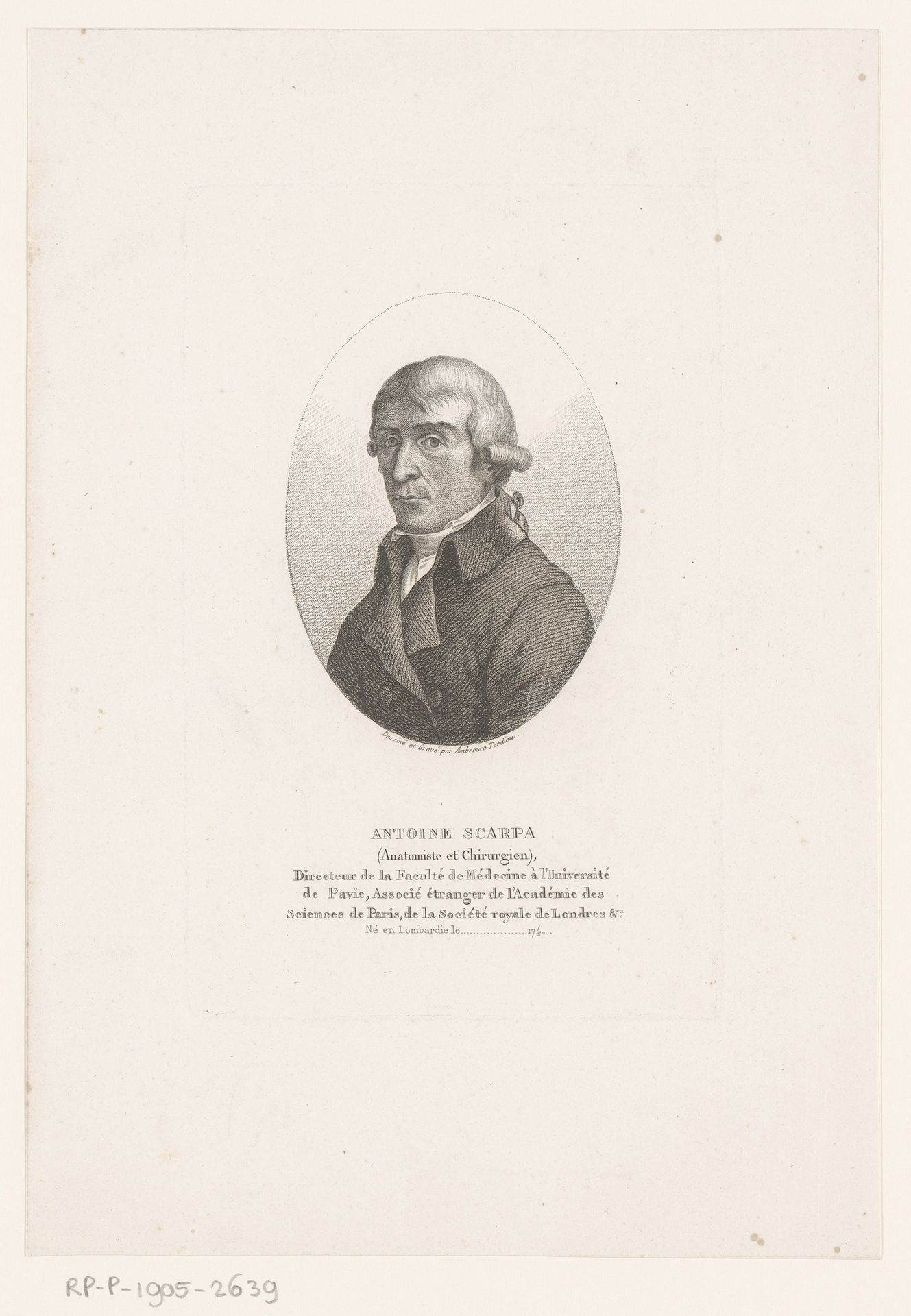 Portret van Antonio Scarpa by Ambroise Tardieu