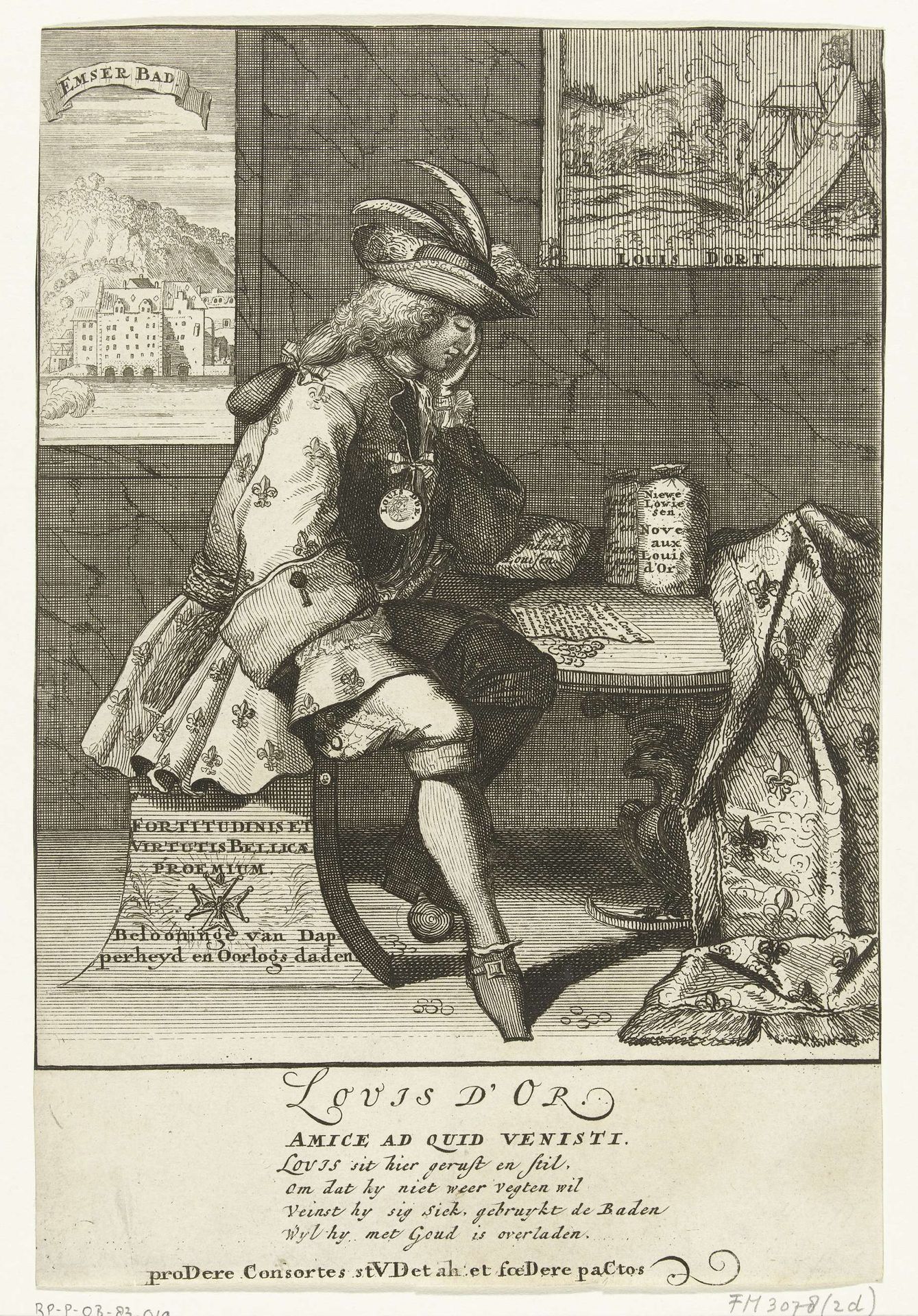 Spotprent op Lodewijk Willem van Baden-Baden, 1705 by Anonymous