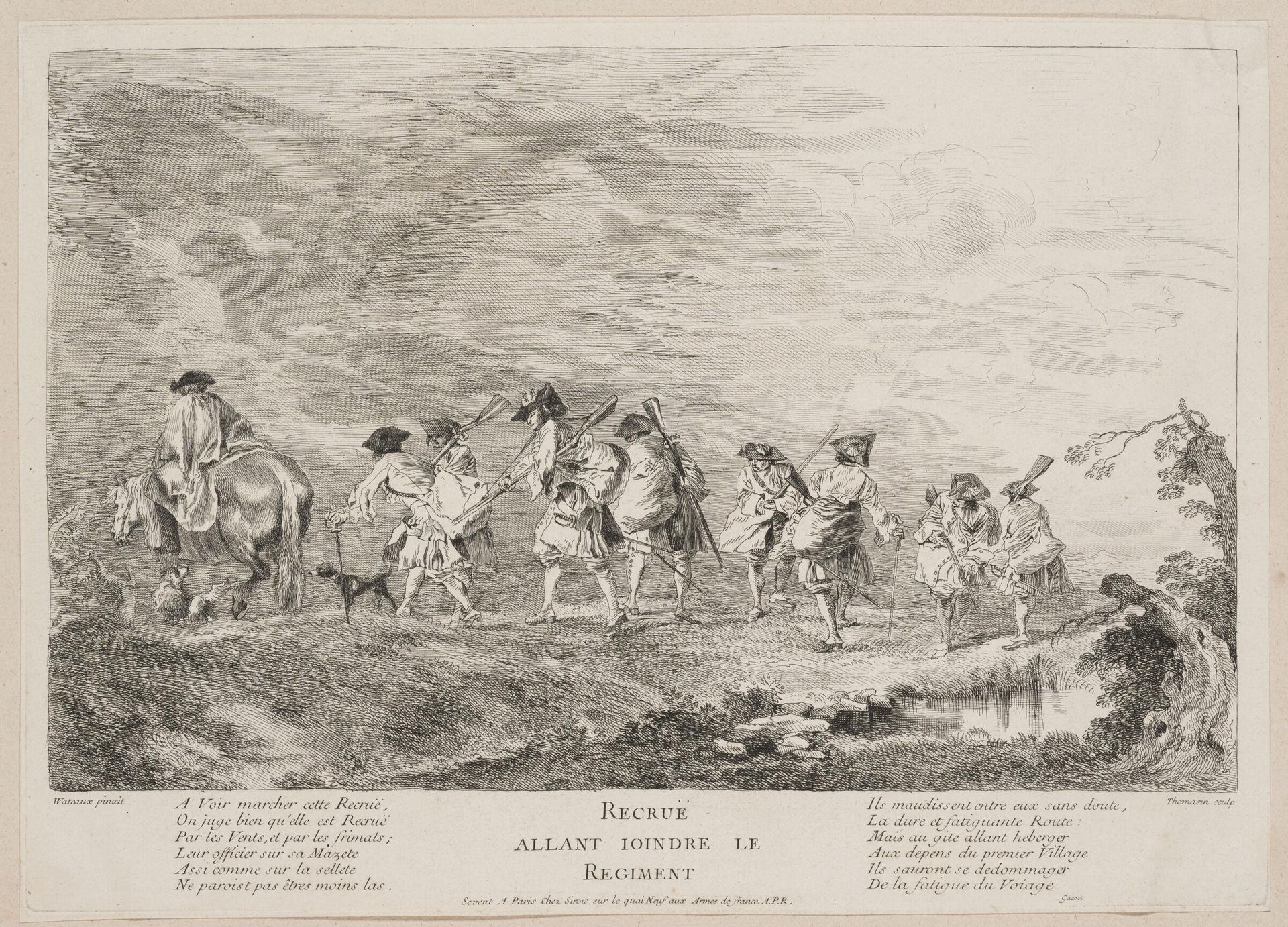 Recruits Going to Join the Regiment by Jean-Antoine Watteau