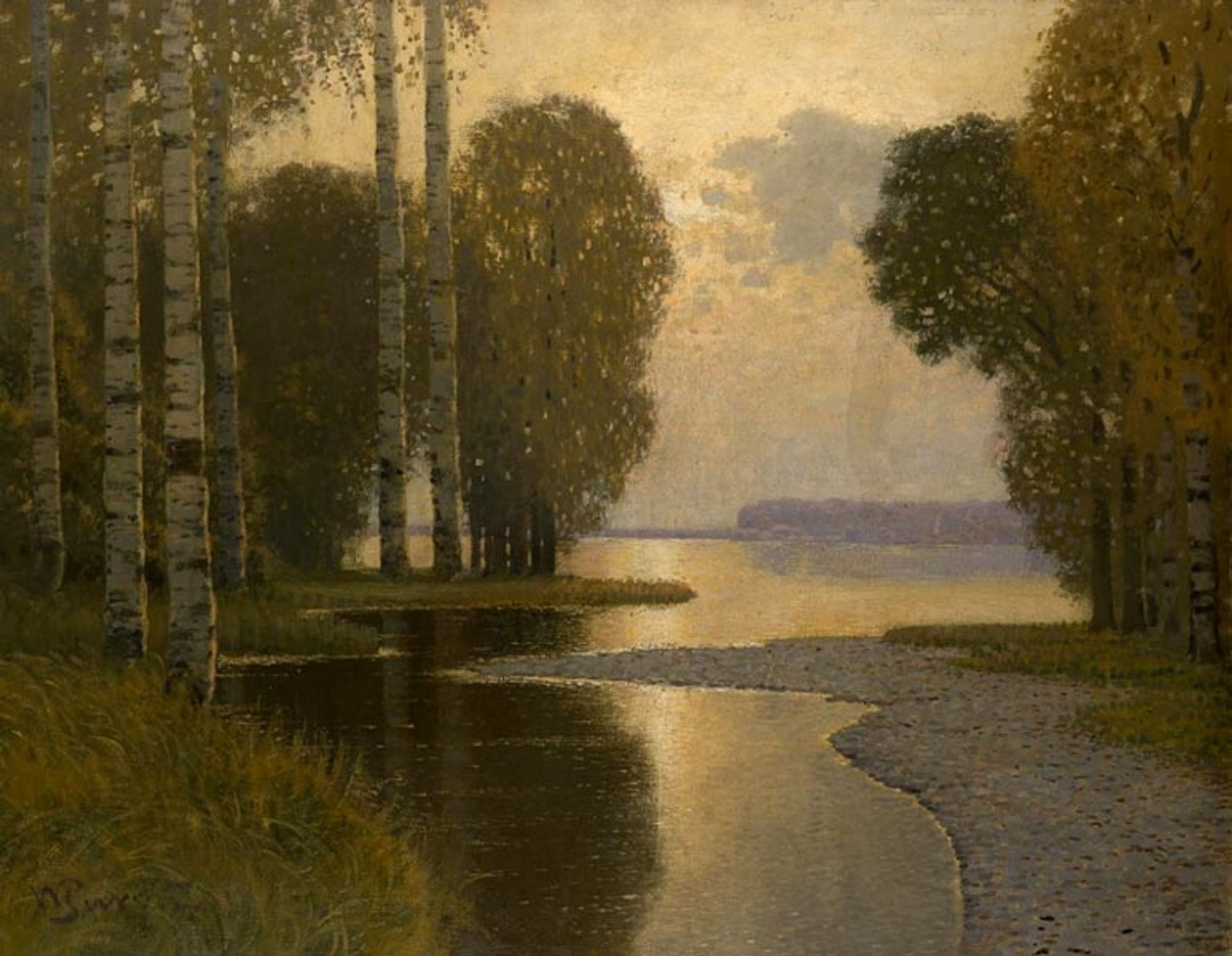 Landscape with Birch trees by Vilhelms Purvitis