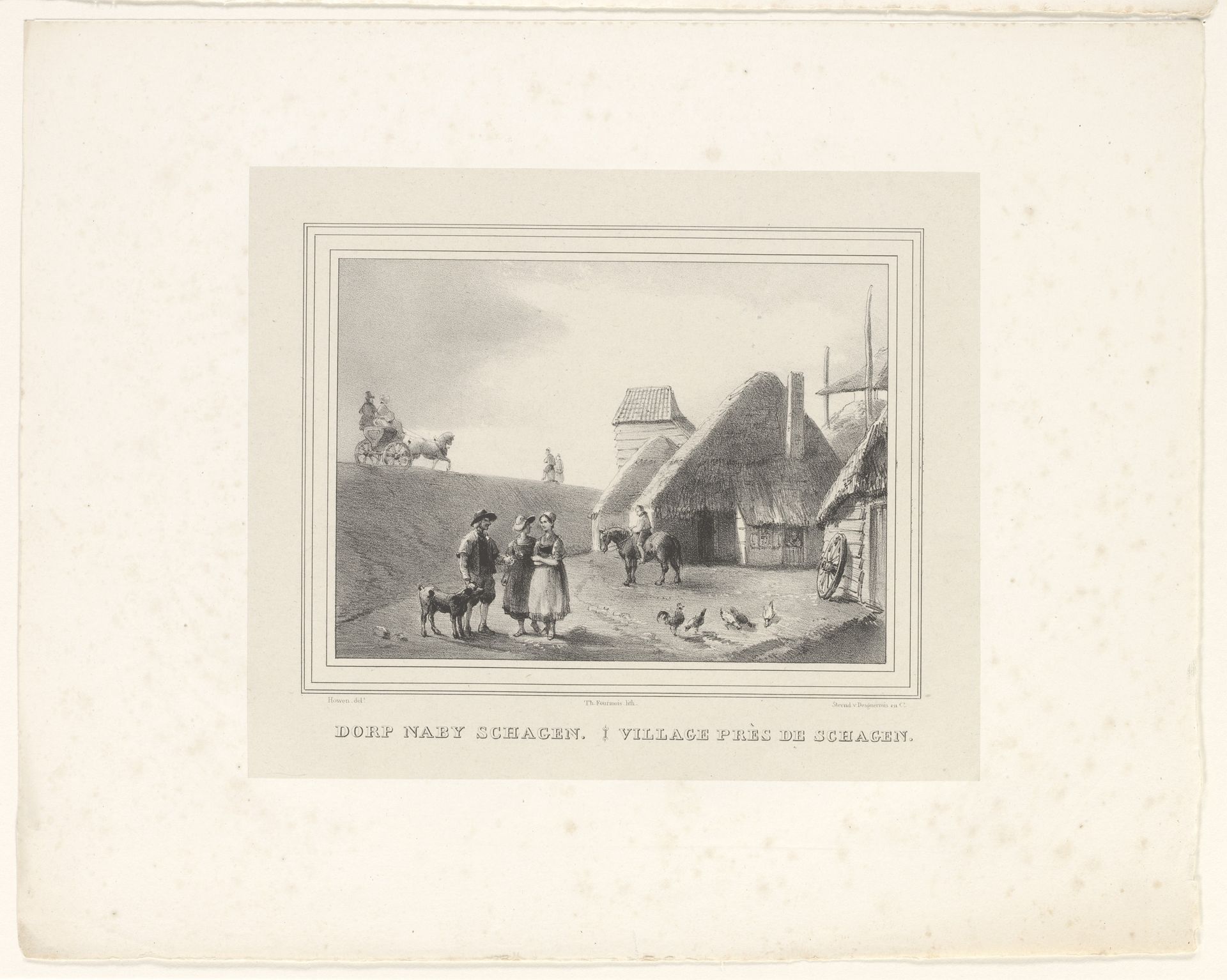 Gezicht op een dorp nabij Schagen by Théodore Fourmois