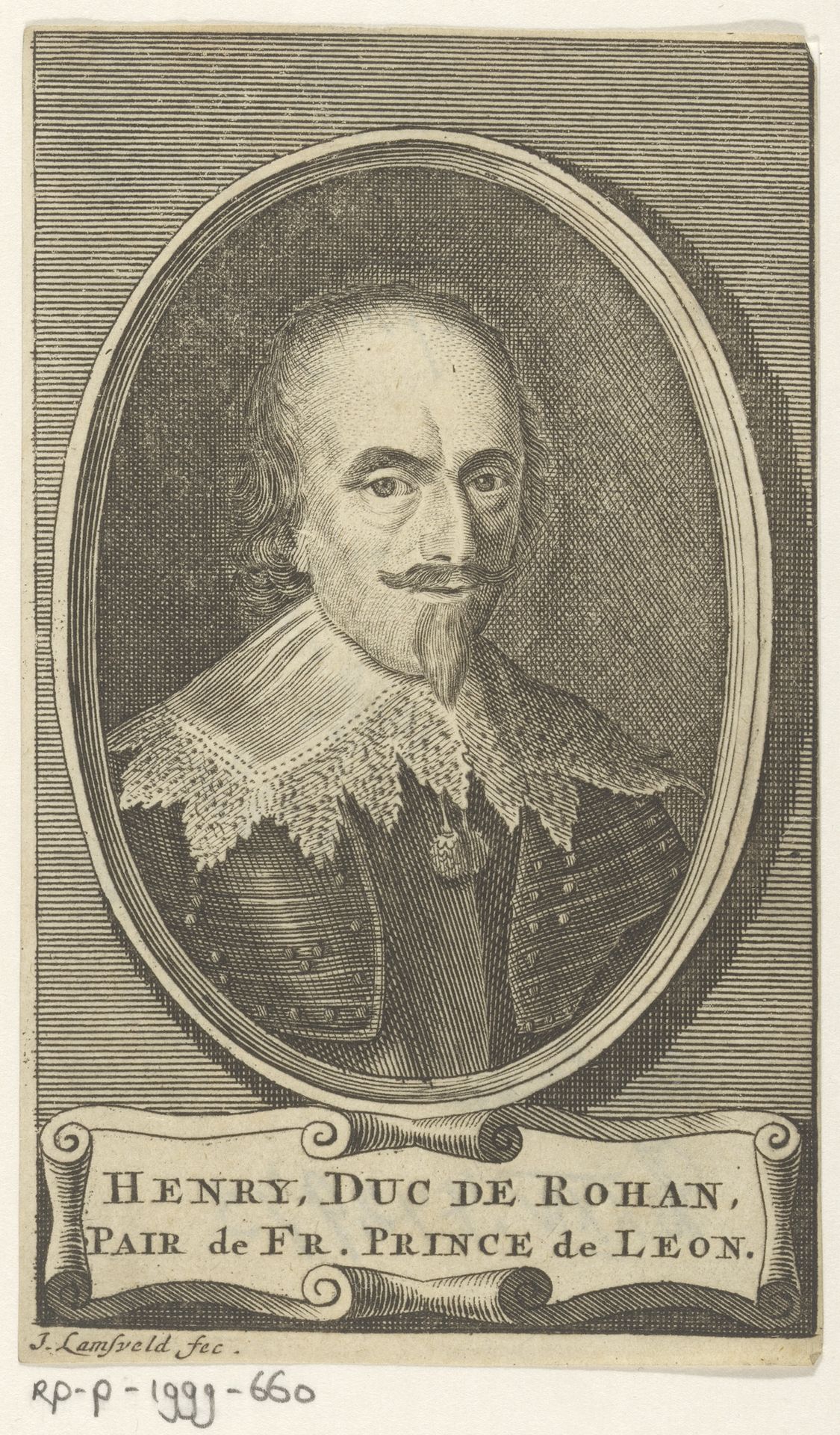 Portret van Henri II de Rohan by Jan Lamsvelt