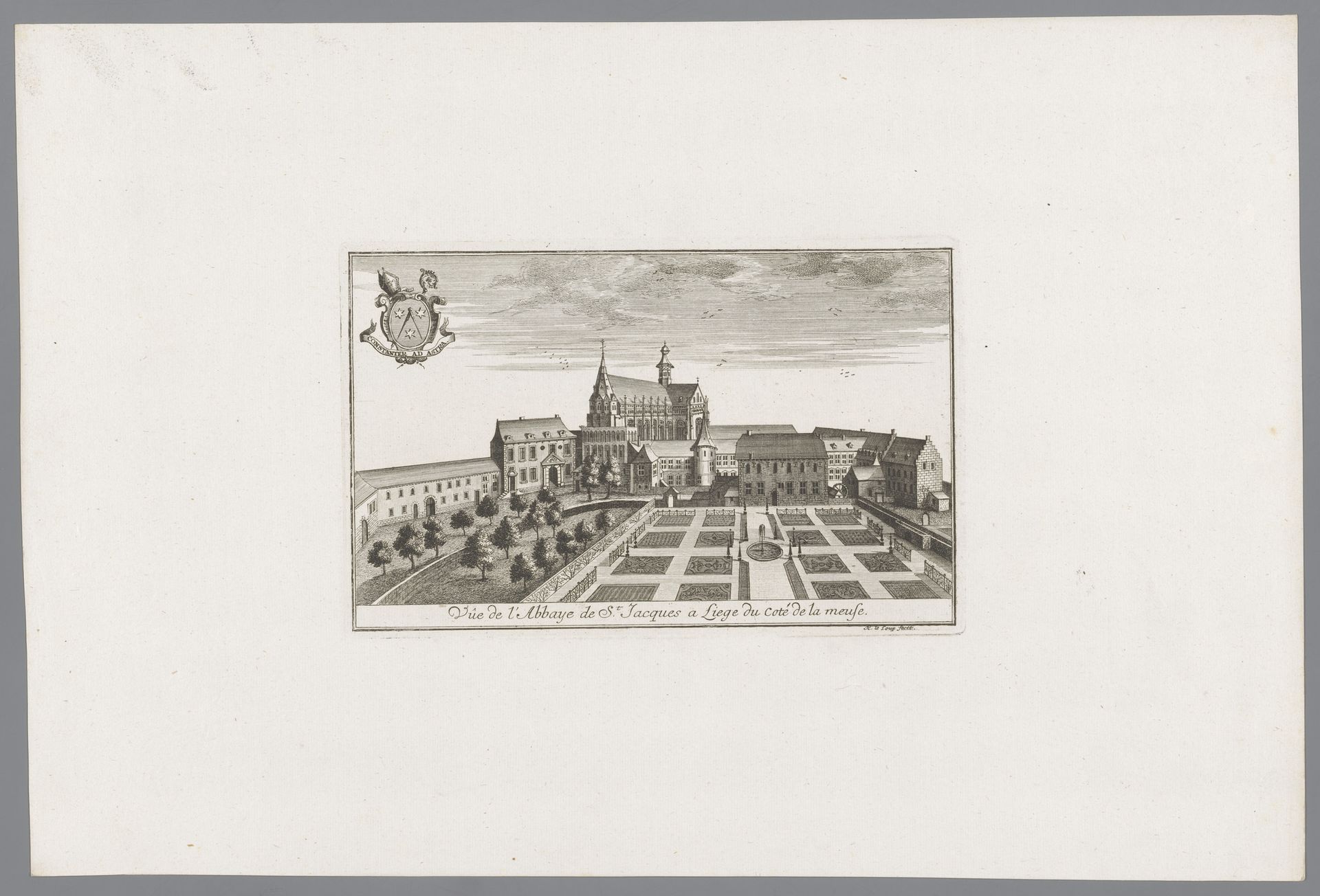 Gezicht op de Sint-Jacobsabdij in Luik by Anonymous
