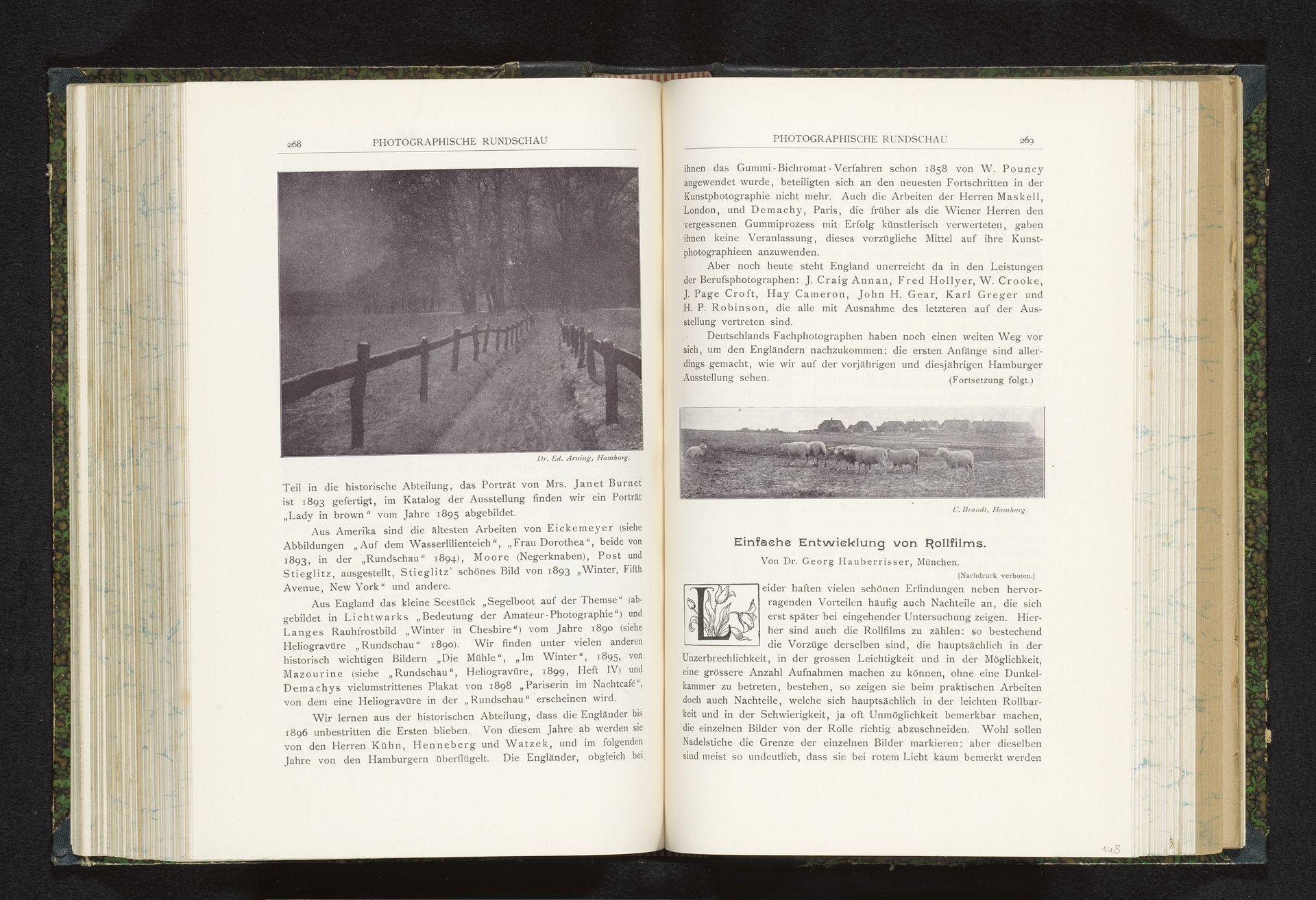 Twee weilanden met omheining by Eduard Arning