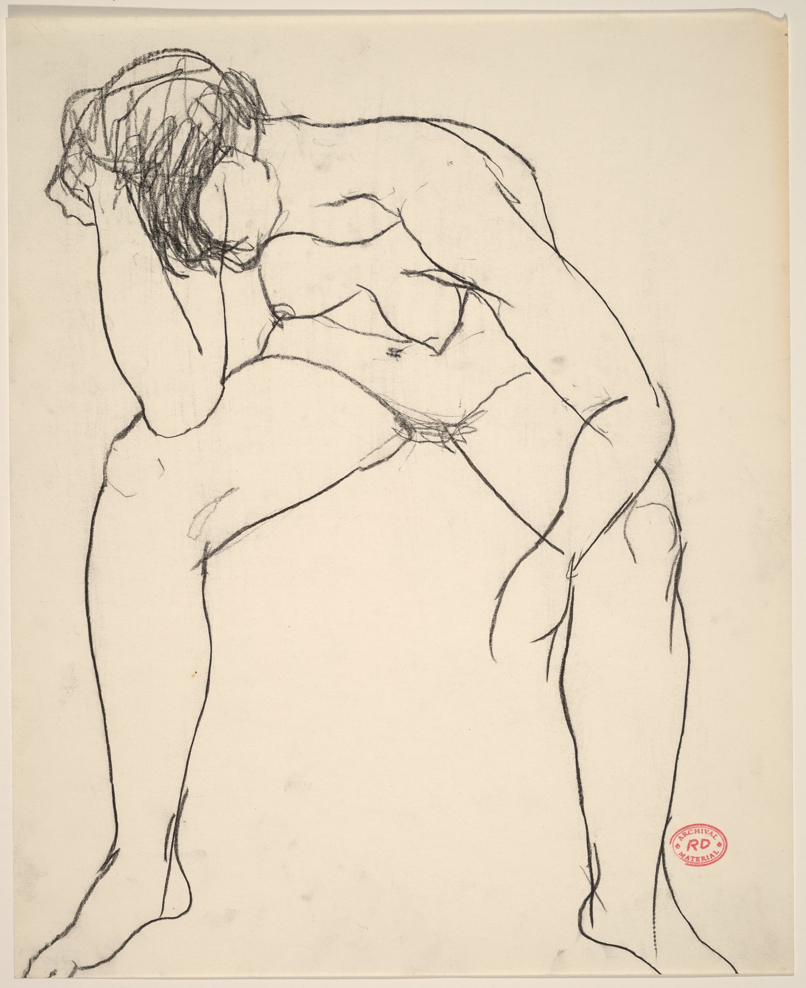 Untitled [seated female nude slumping with head in hand] by Richard Diebenkorn