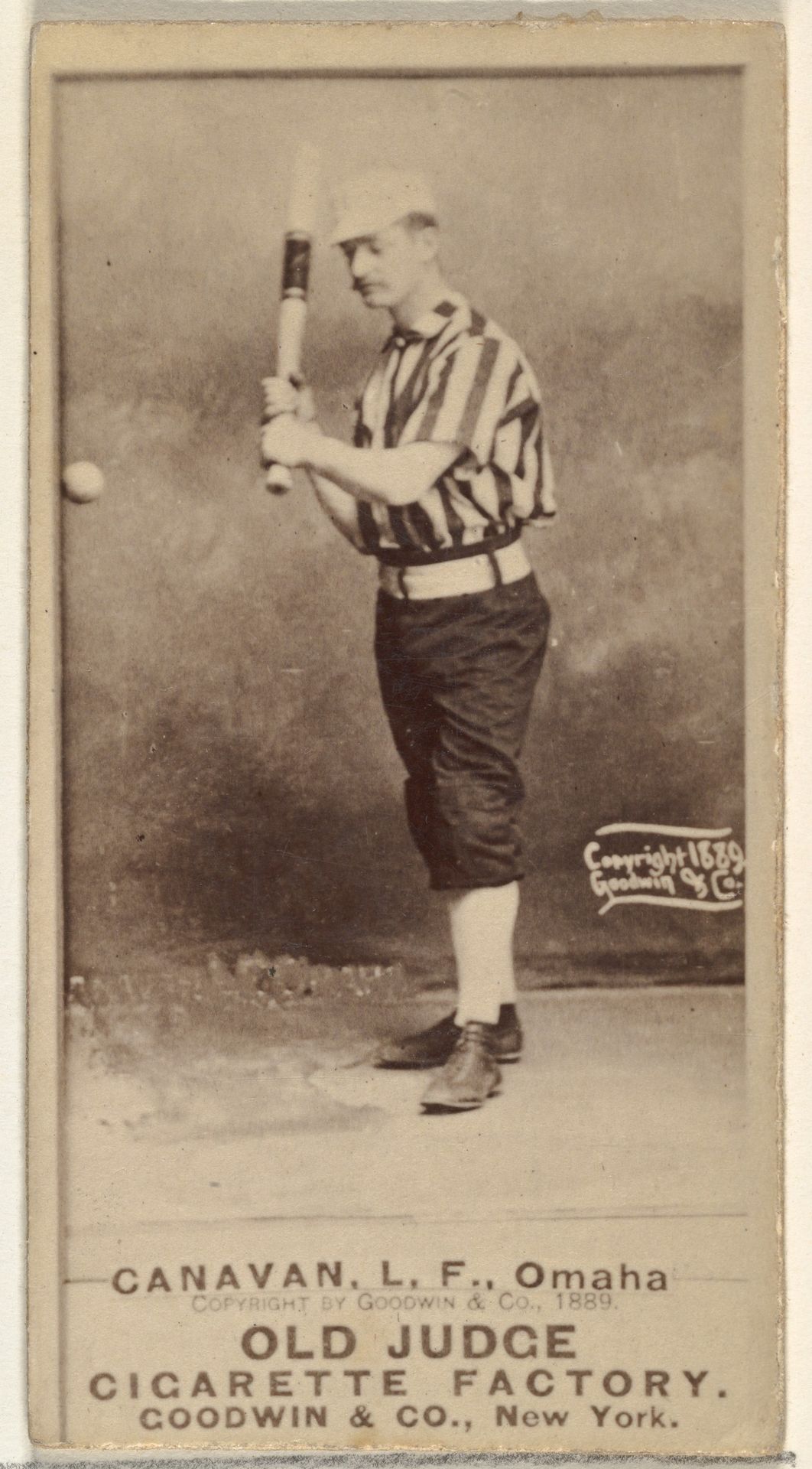 James Edward "Jim" Canavan, Left Field, Omaha Omahogs/ Lambs, from the Old Judge series (N172) for Old Judge Cigarettes by Goodwin & Company
