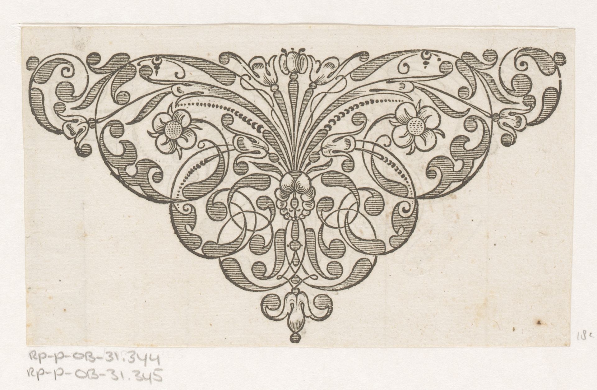 Ornament met bloemen by Anonymous