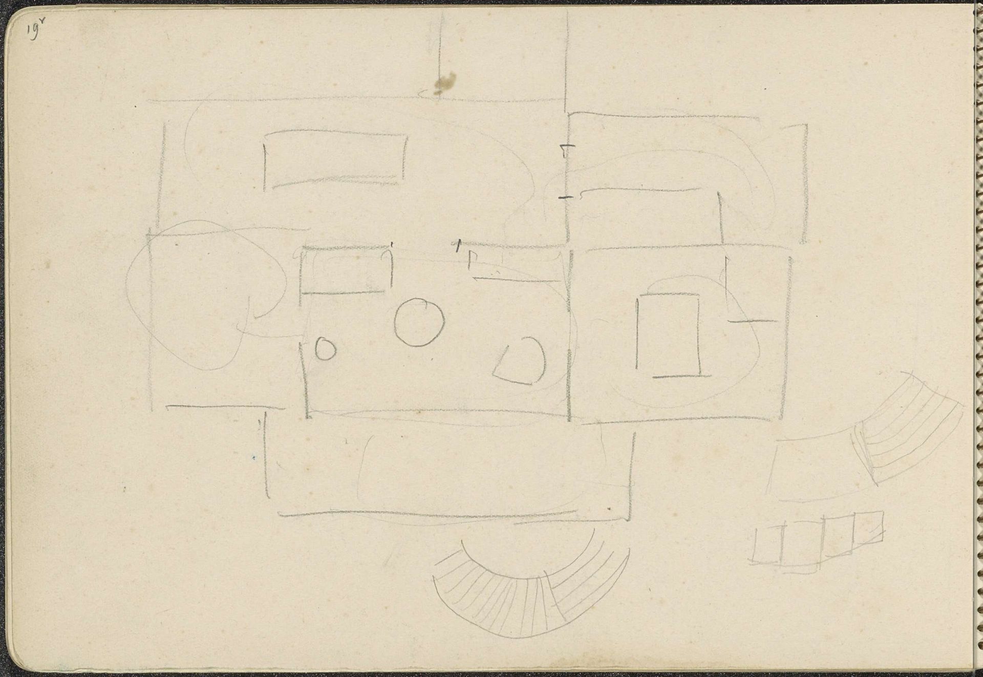 Plattegrond van een ruimte by Carel Adolph Lion Cachet
