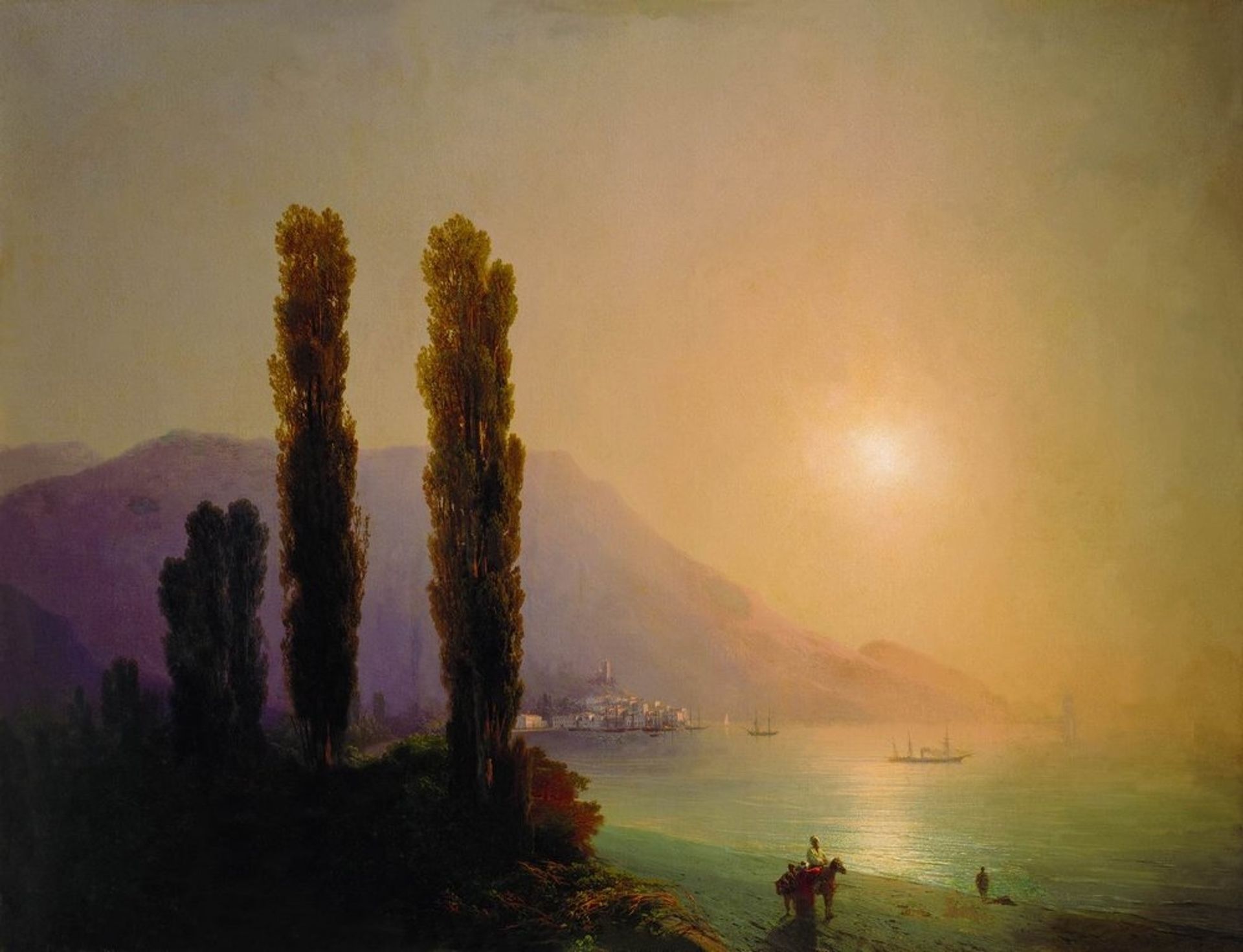 Sunrise on the coast of Yalta by Ivan Konstantinovich Aivazovsky