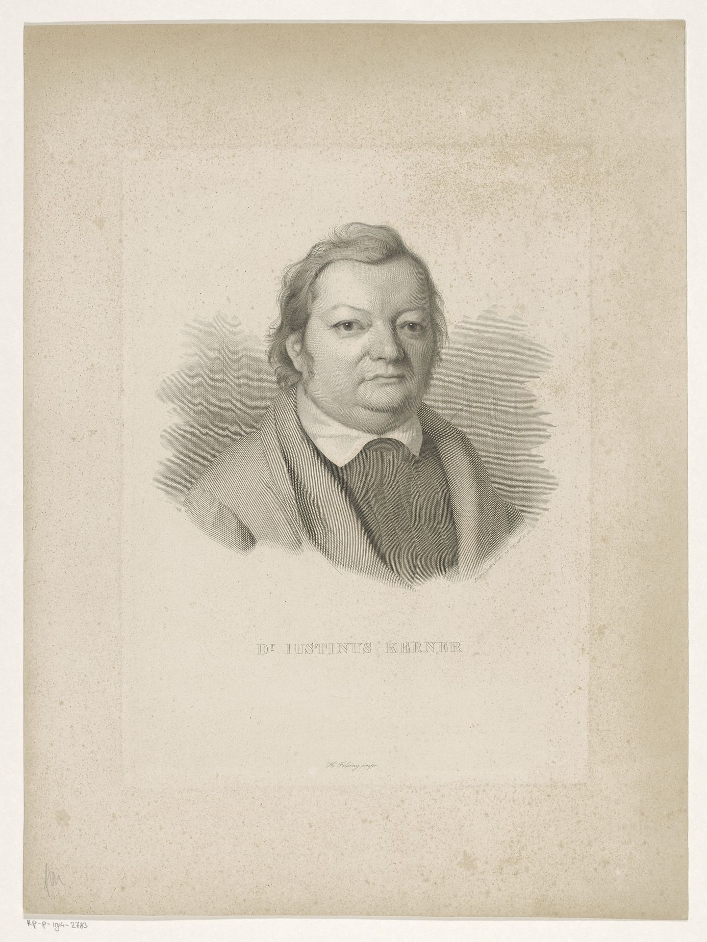 Portret van Justinus Kerner by Anton Duttenhofer