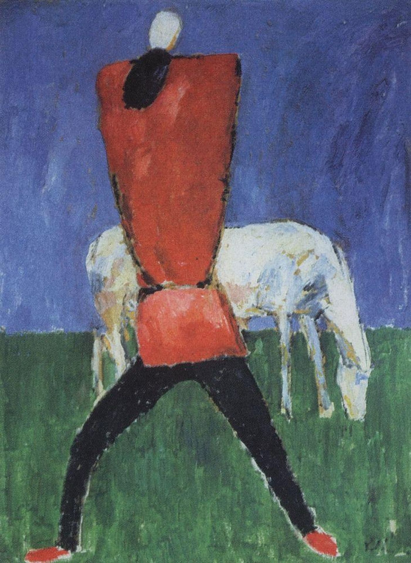 Man with horse by Kazimir Malevich