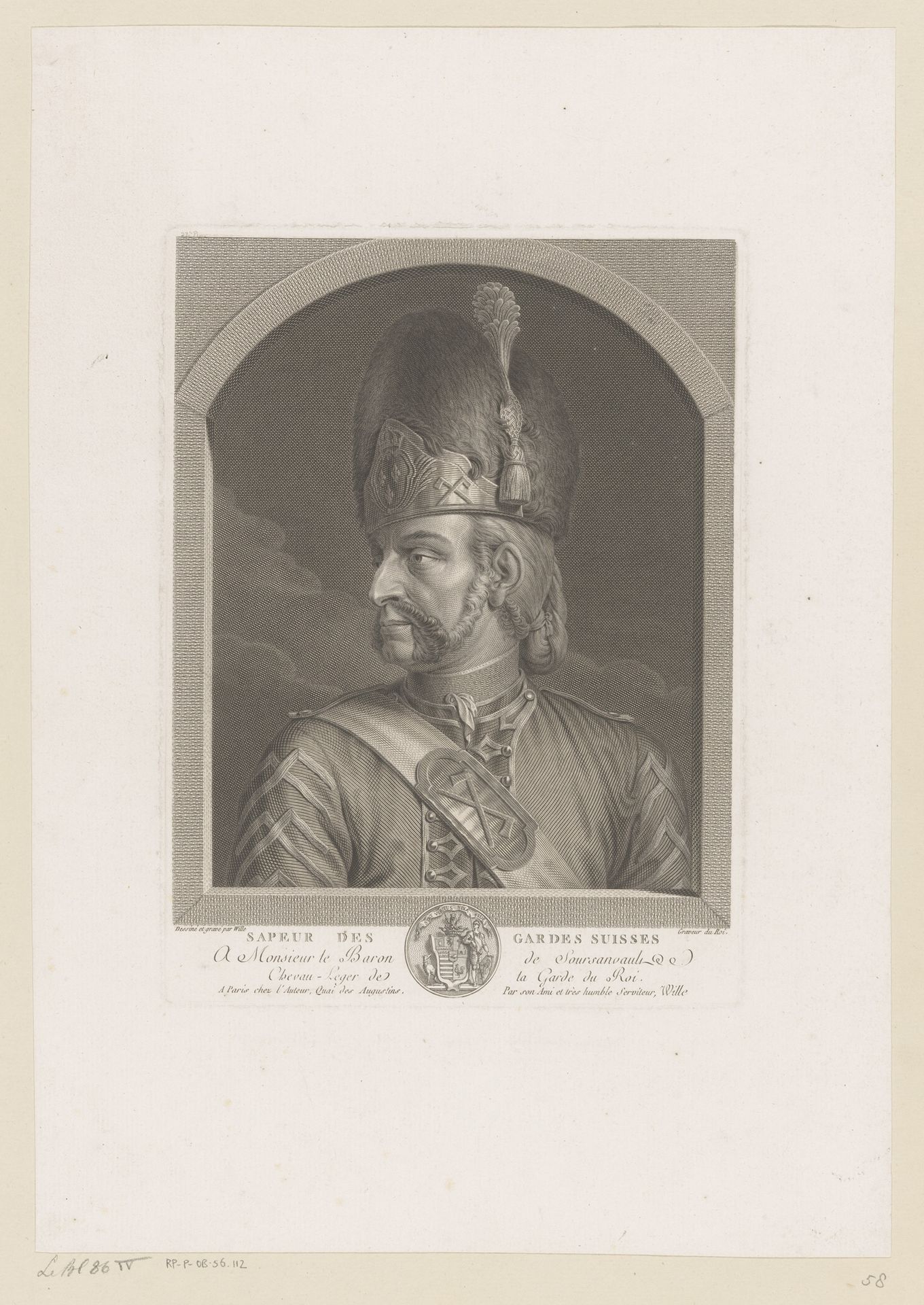 Soldaat van de Zwitserse Garde by Johann Georg Wille