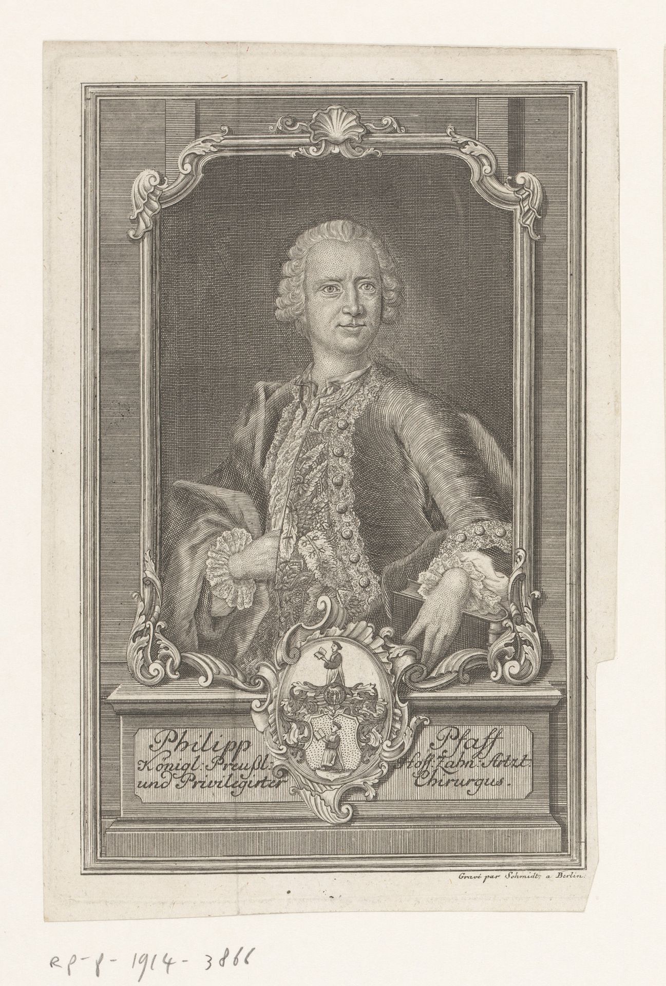 Portret van Philipp Pfaff by Georg Christoph Schmidt