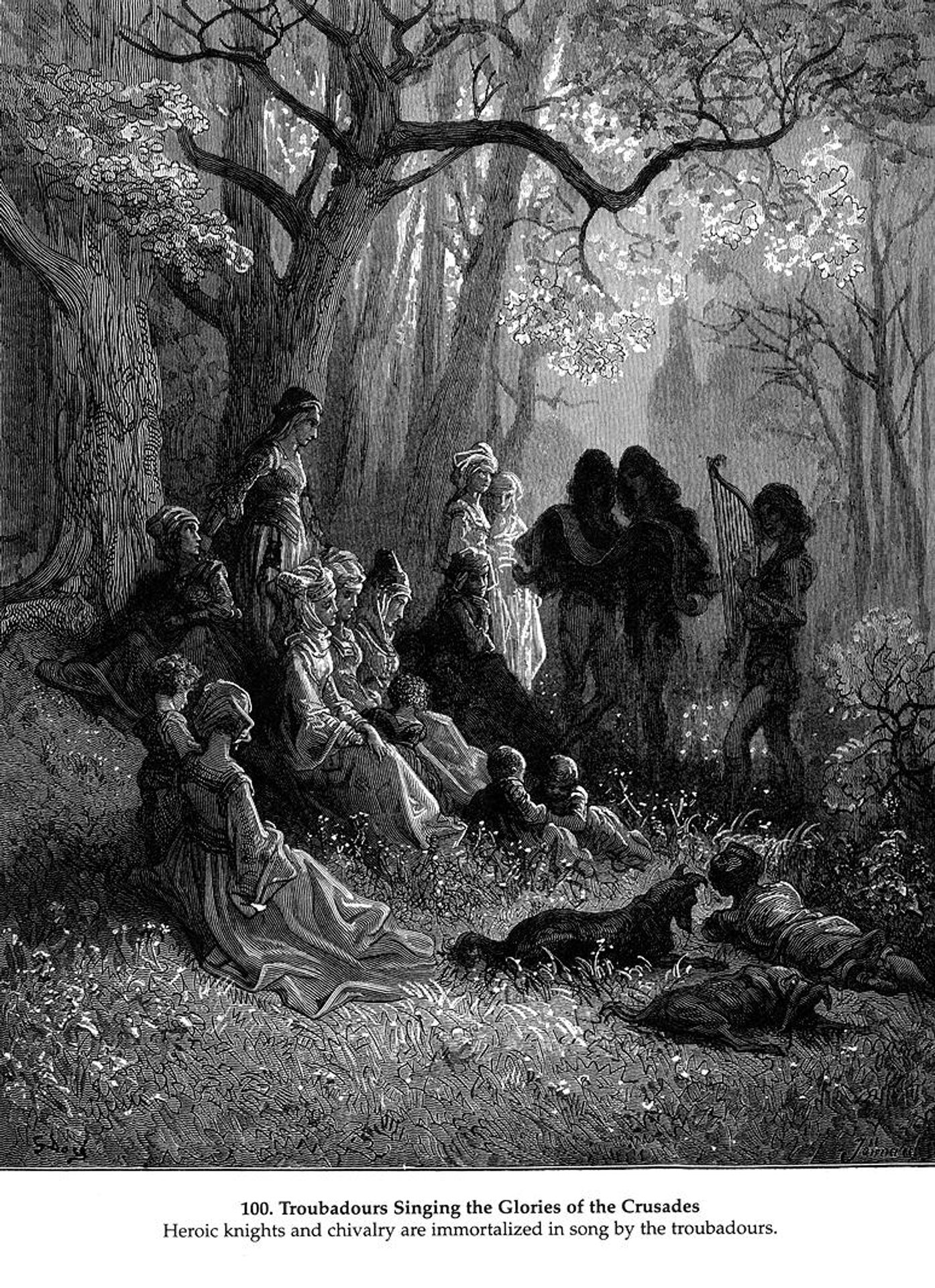 Troubadours Singing the Glories of the Crusades by Gustave Dore