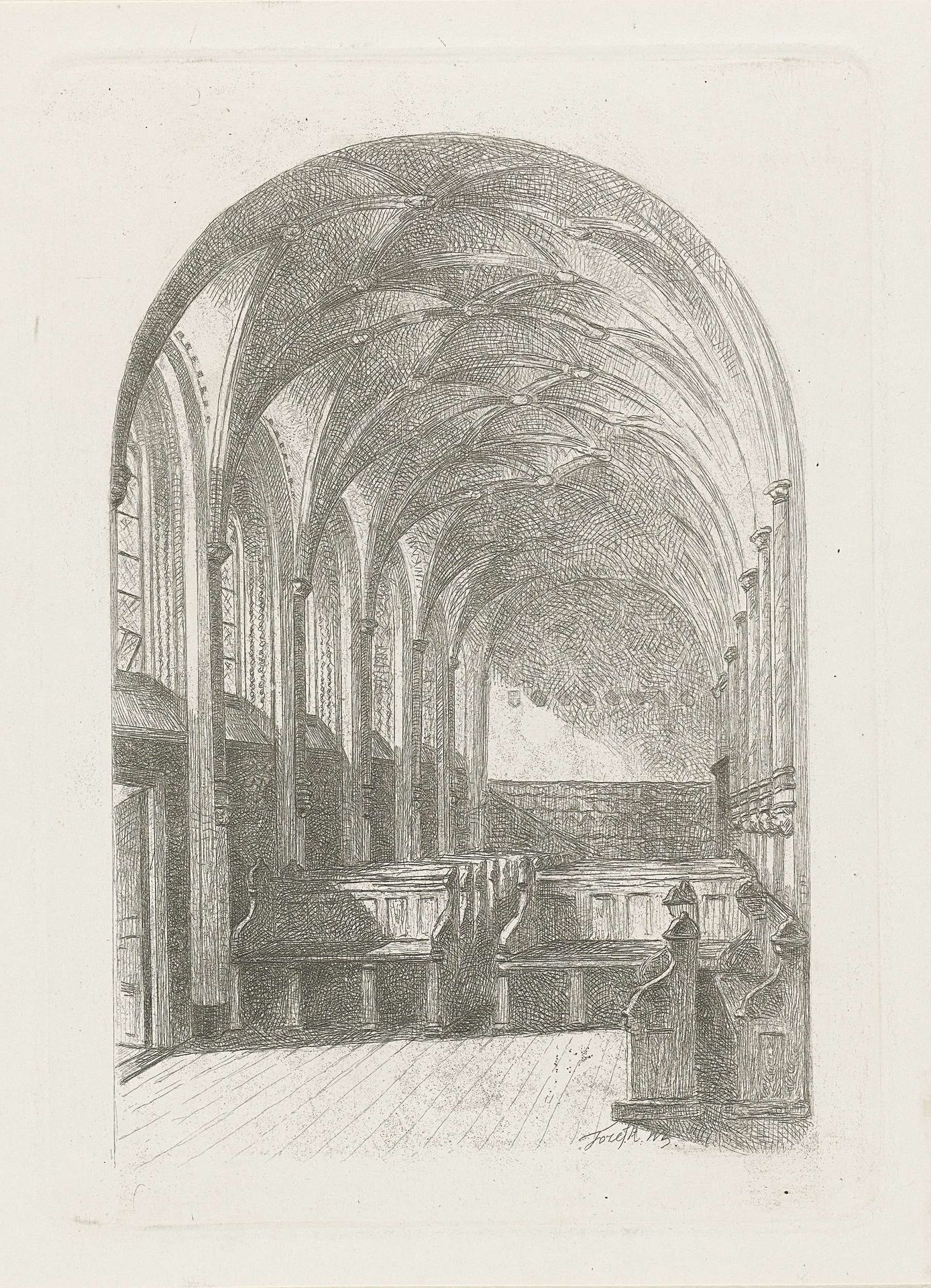 Interieur van een gedeelte van de Dom te Utrecht by Jozef Hoevenaar