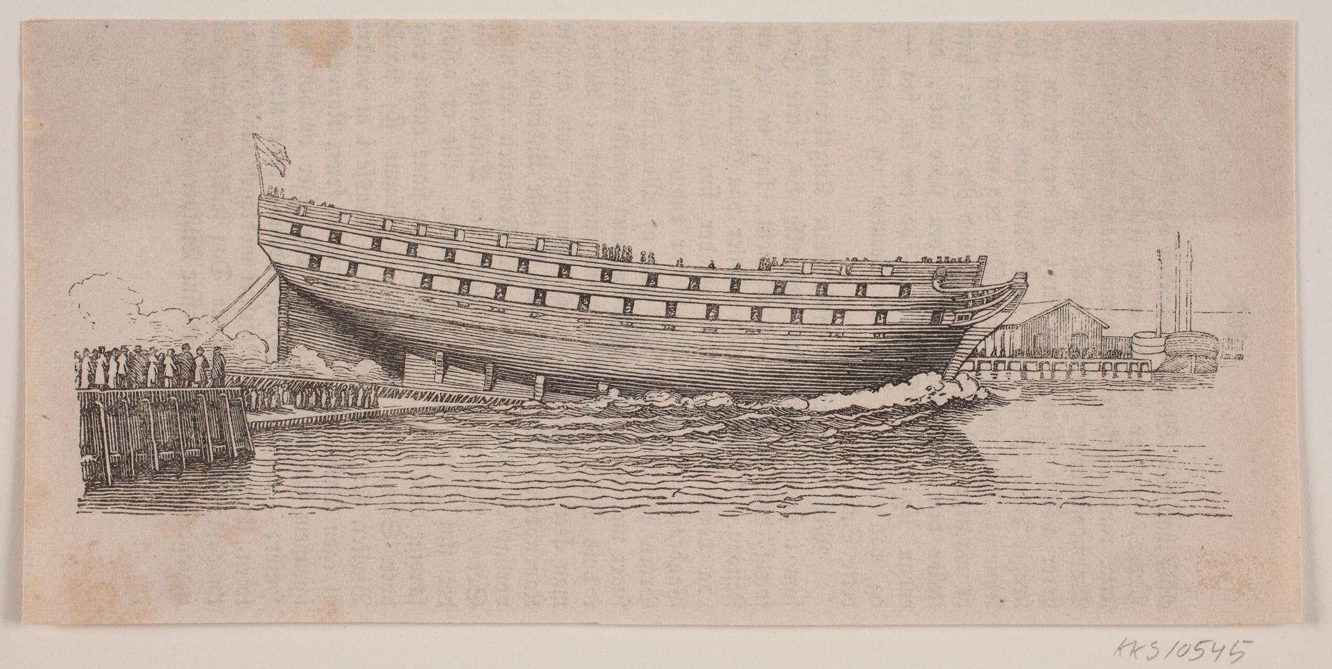 Et linieskib løber af stablen by Carl Peter Theodor Rothweiler