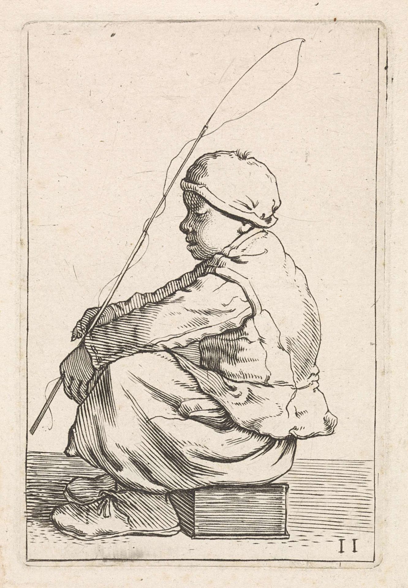 Zittende jongen met vishengel by Cornelis Saftleven
