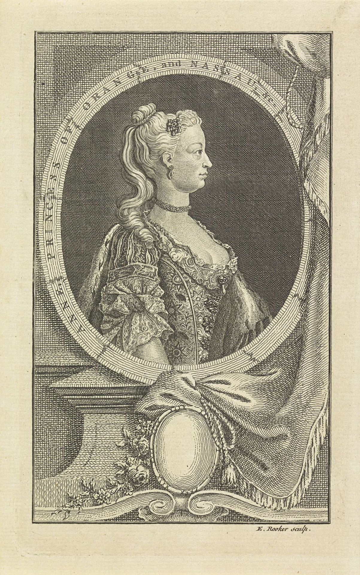 Portret van Anna van Hannover by Edward Rooker