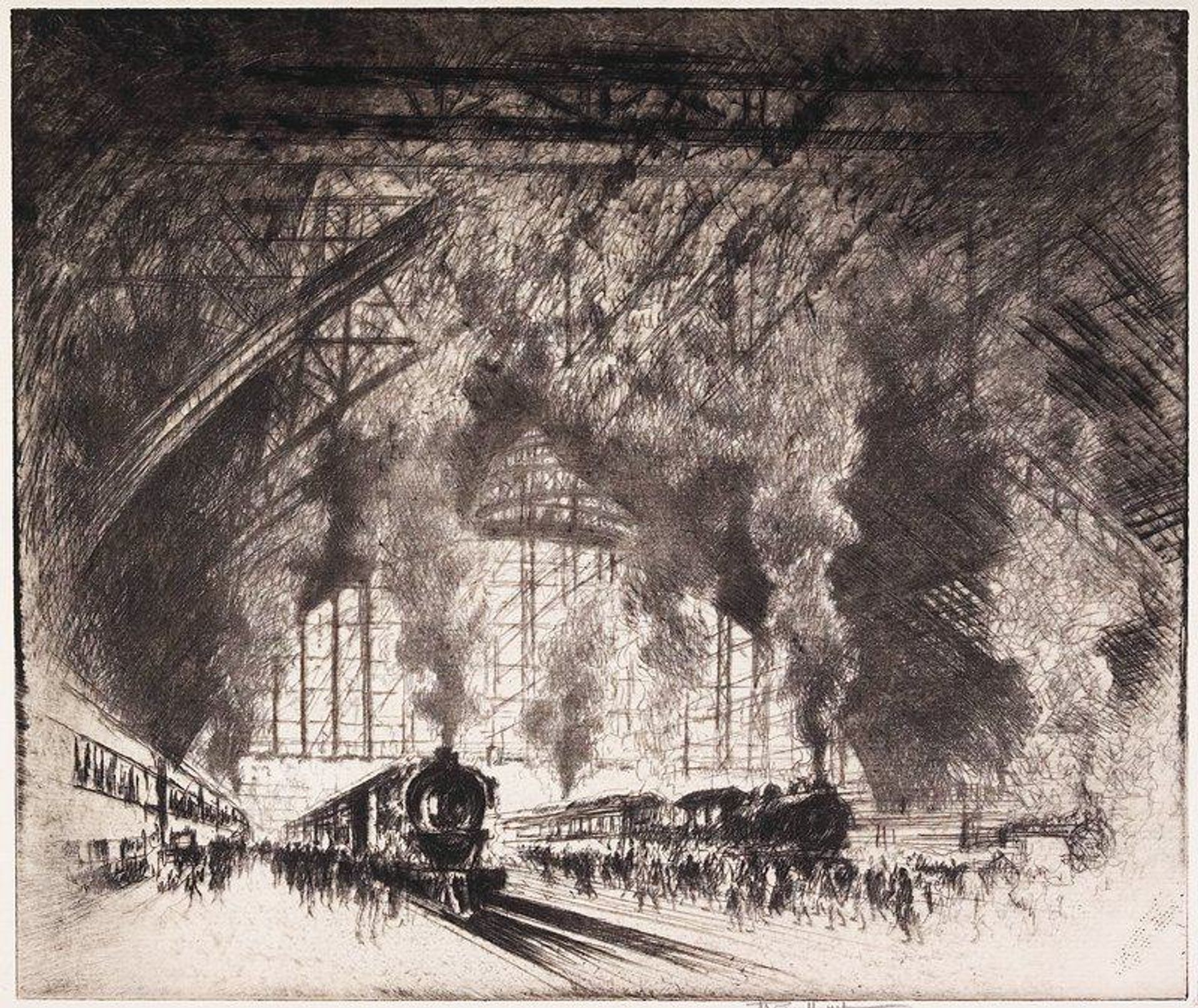 The Trains that Come by Joseph Pennell