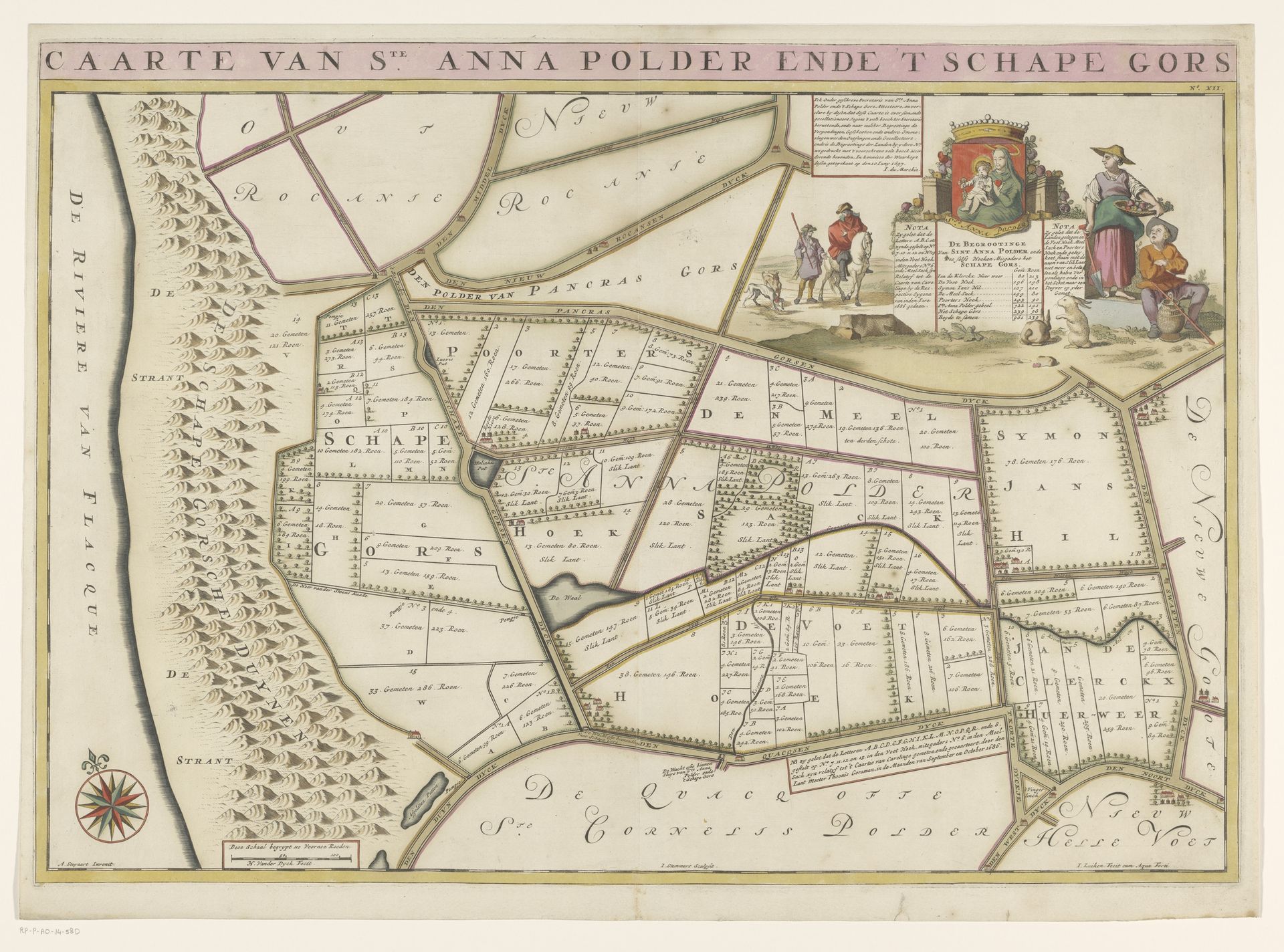 Kaart van de Sint-Annapolder en het Schapengors by Jan Stemmers