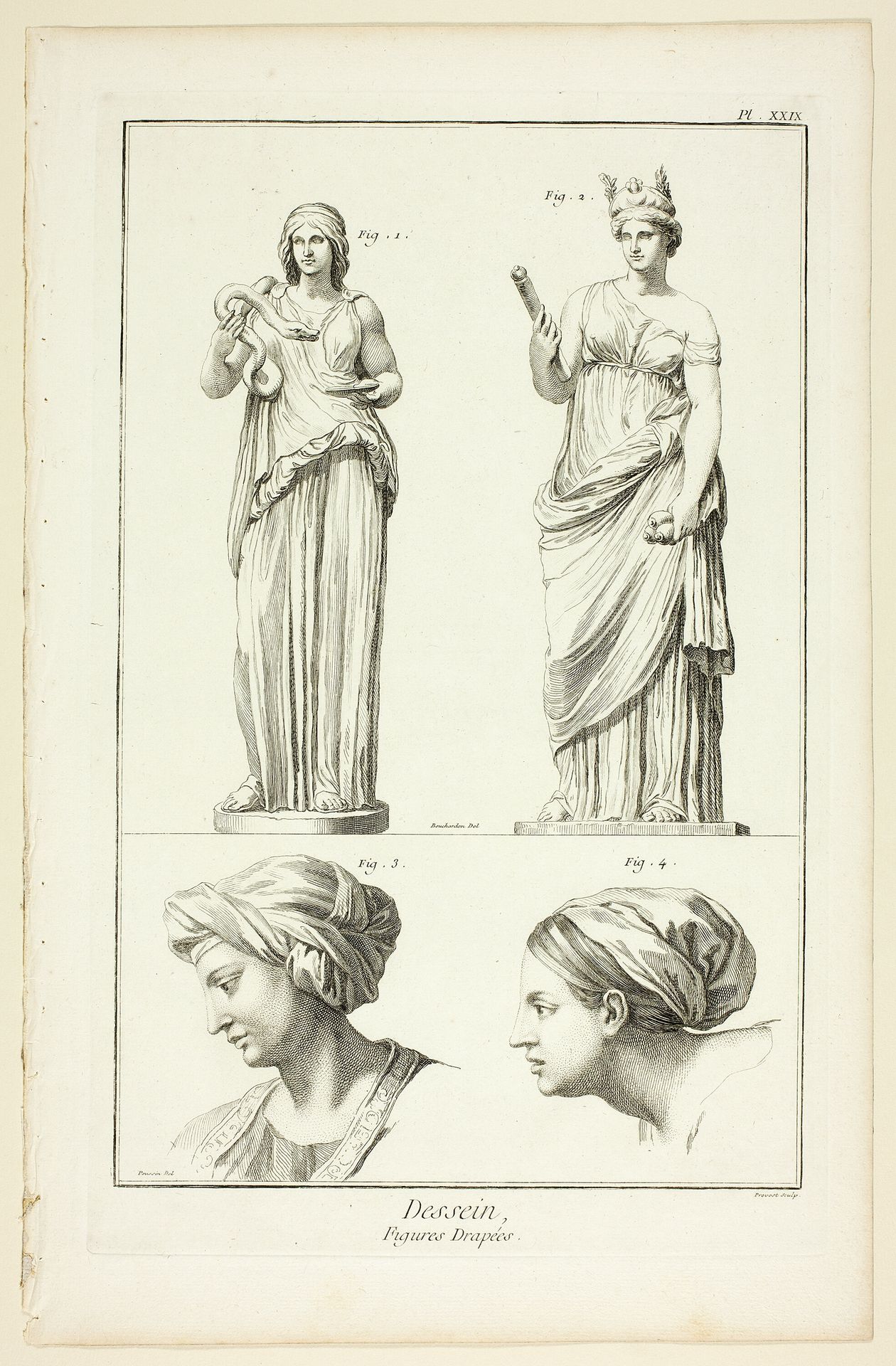 Design: Draped Figures, from Encyclopédie by Benoit Louis Prevost